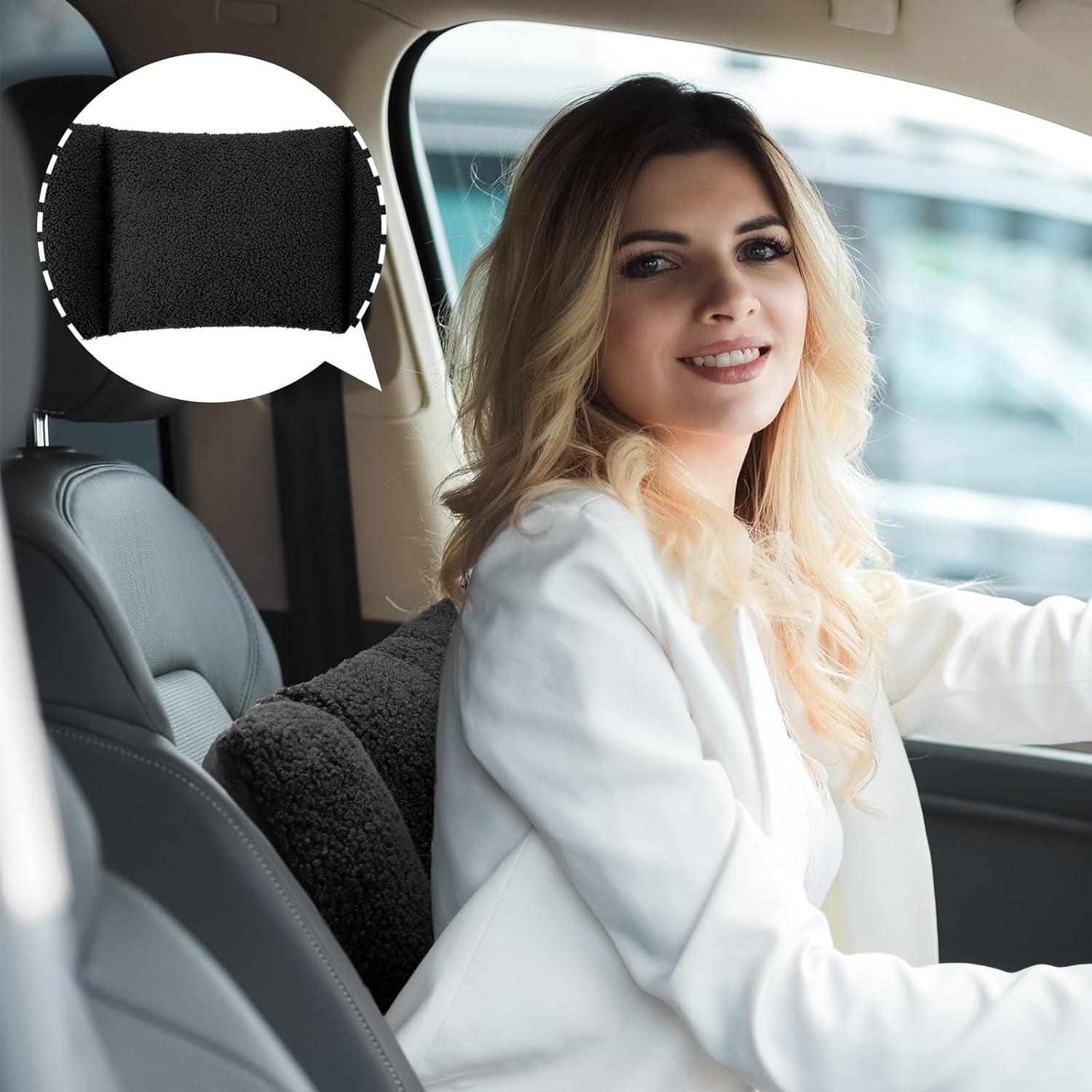 Almohada de Soporte Lumbar Queekay Fleece 60x28 cm Negra