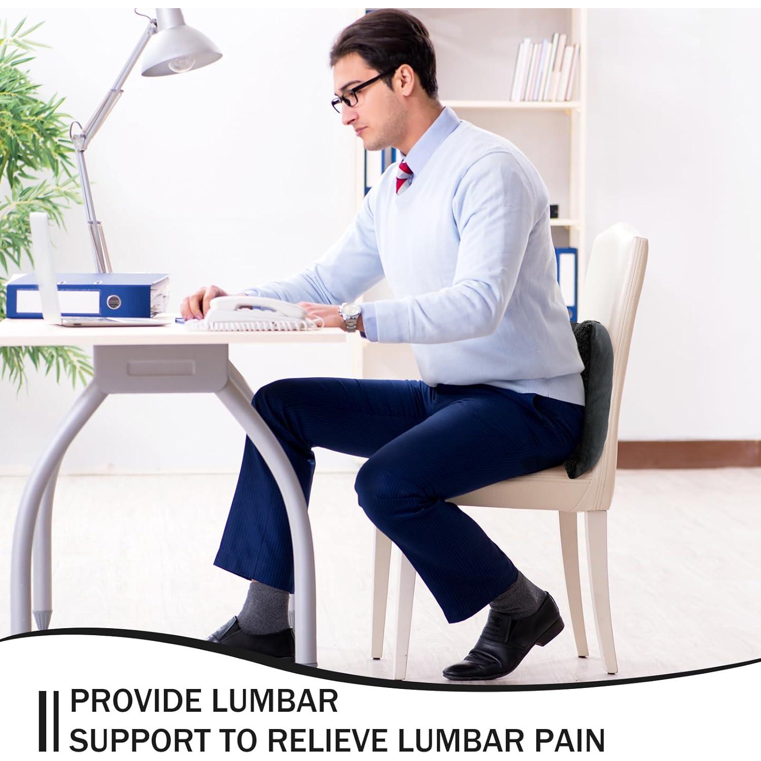 Almohada de Soporte Lumbar Queekay Fleece 60x28 cm Negra