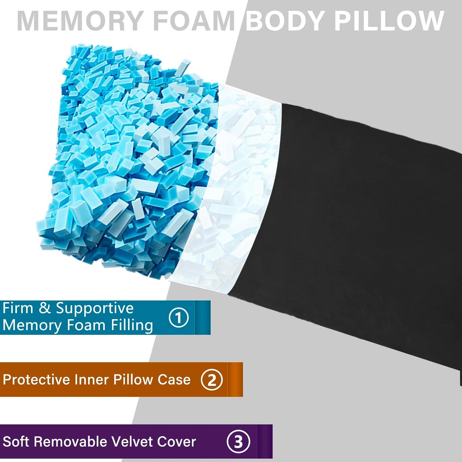 Almohada Corporal 1 MIDDLE ONE de Espuma Memoria 50.8x137.2 cm Negra