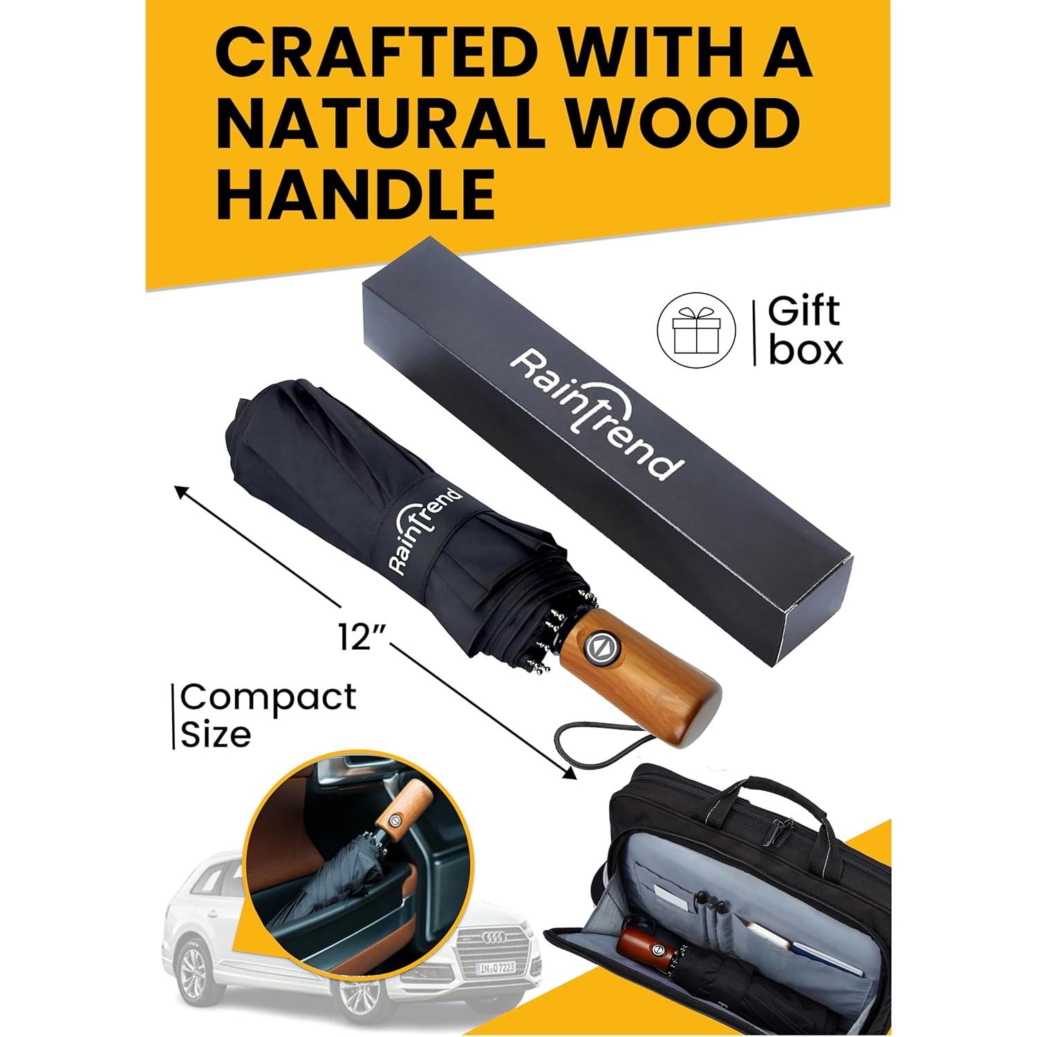 Sombrilla de viaje automática a prueba de viento 2 Pack