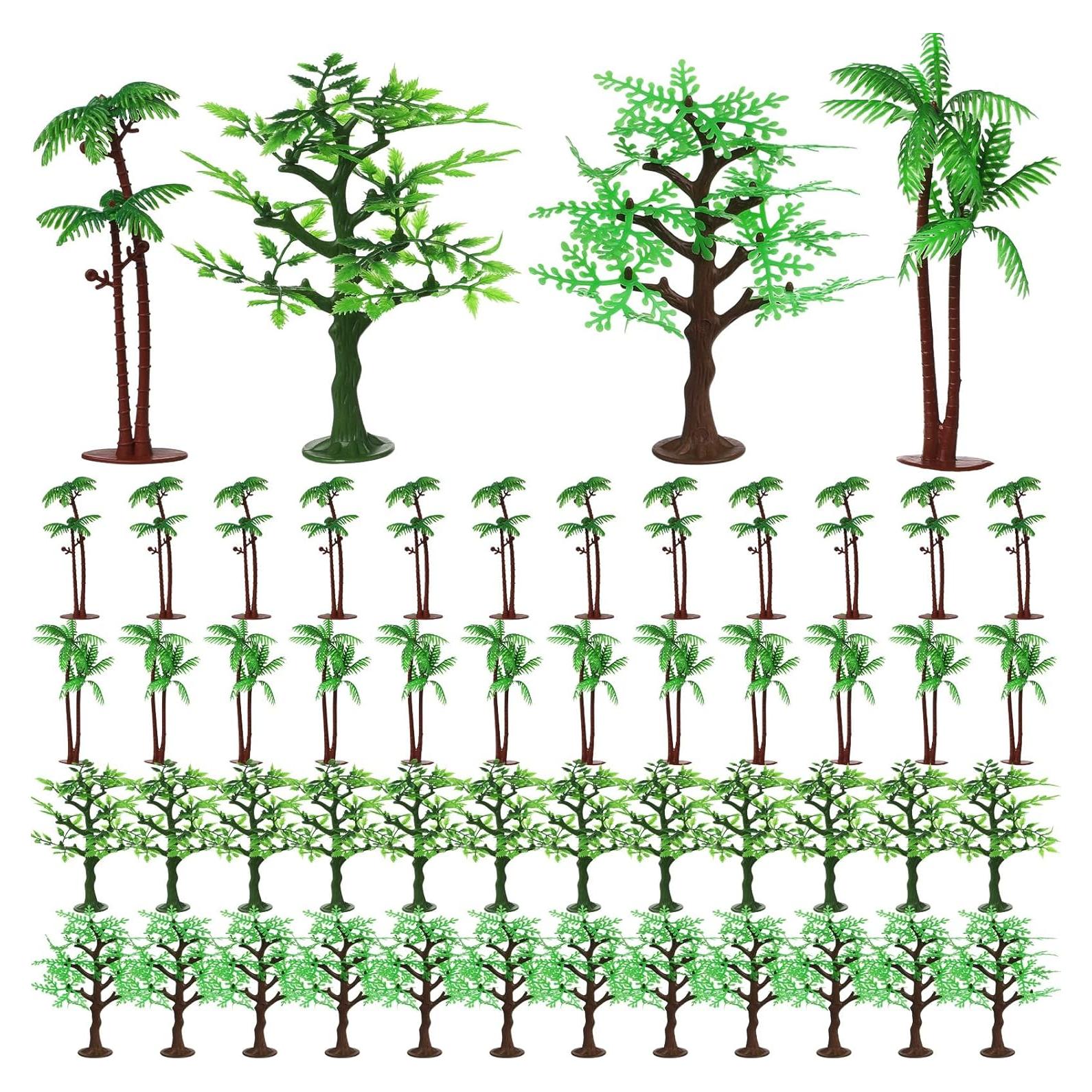 Janinka 24 Piezas Mini Árboles de Jungla Plástico 12-15 cm