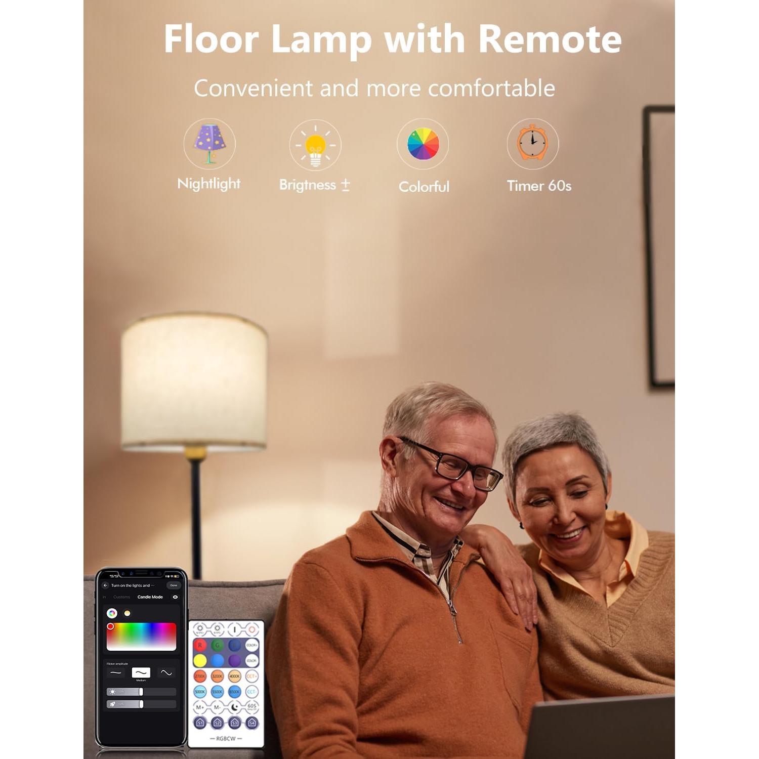 Lámpara de pie inteligente YHW DBZ-SPL9W con control remoto