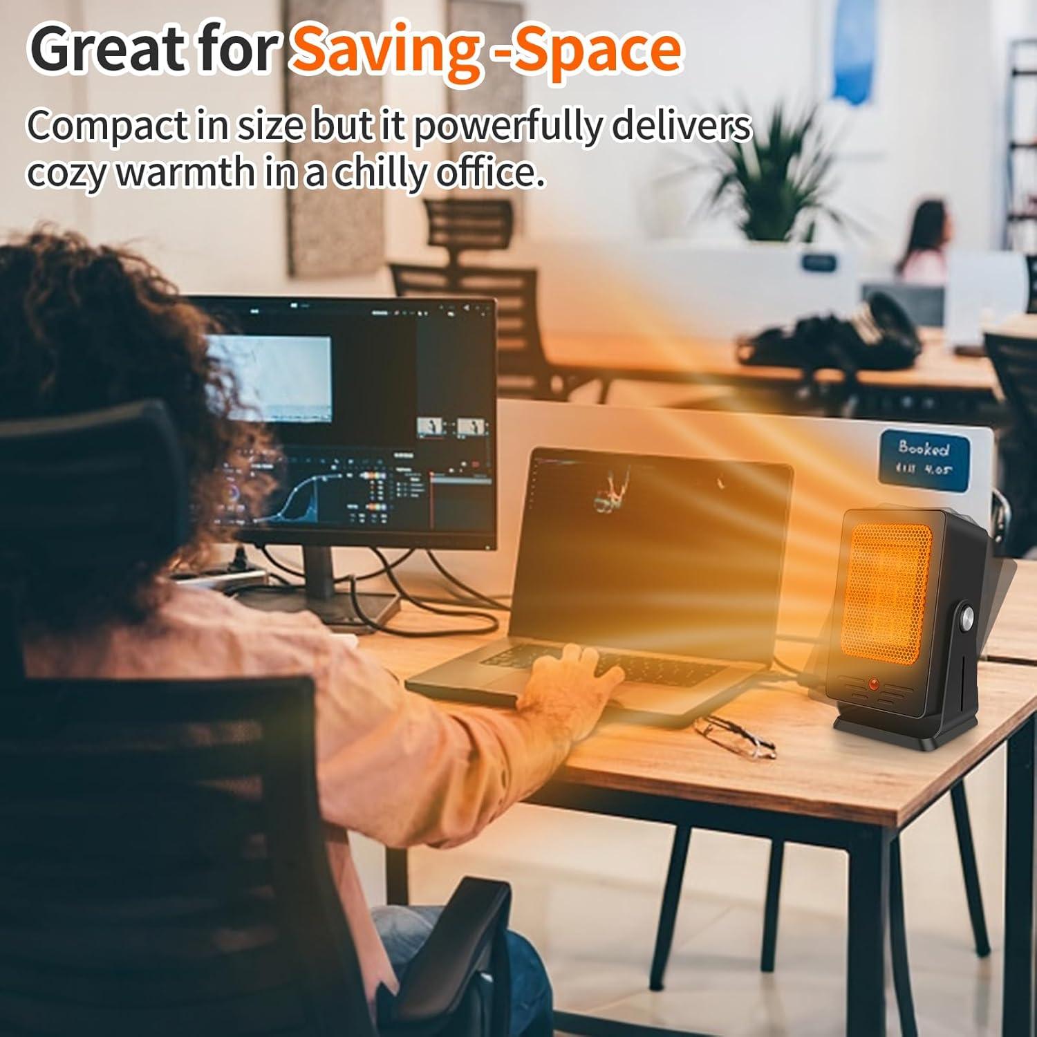 Calentador Eléctrico Verminget 900W Compacto Ajustable Negro