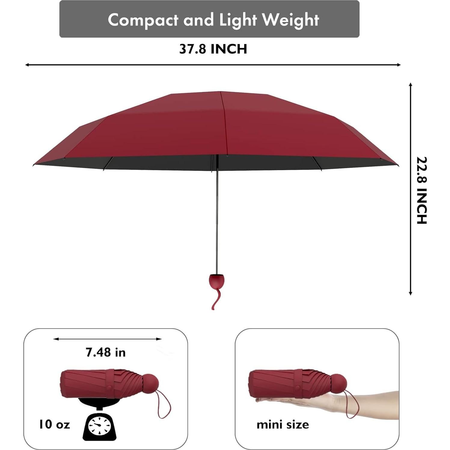 Mini Paraguas Compacto Xiuying Feng UV 50+ Ligero 90 cm