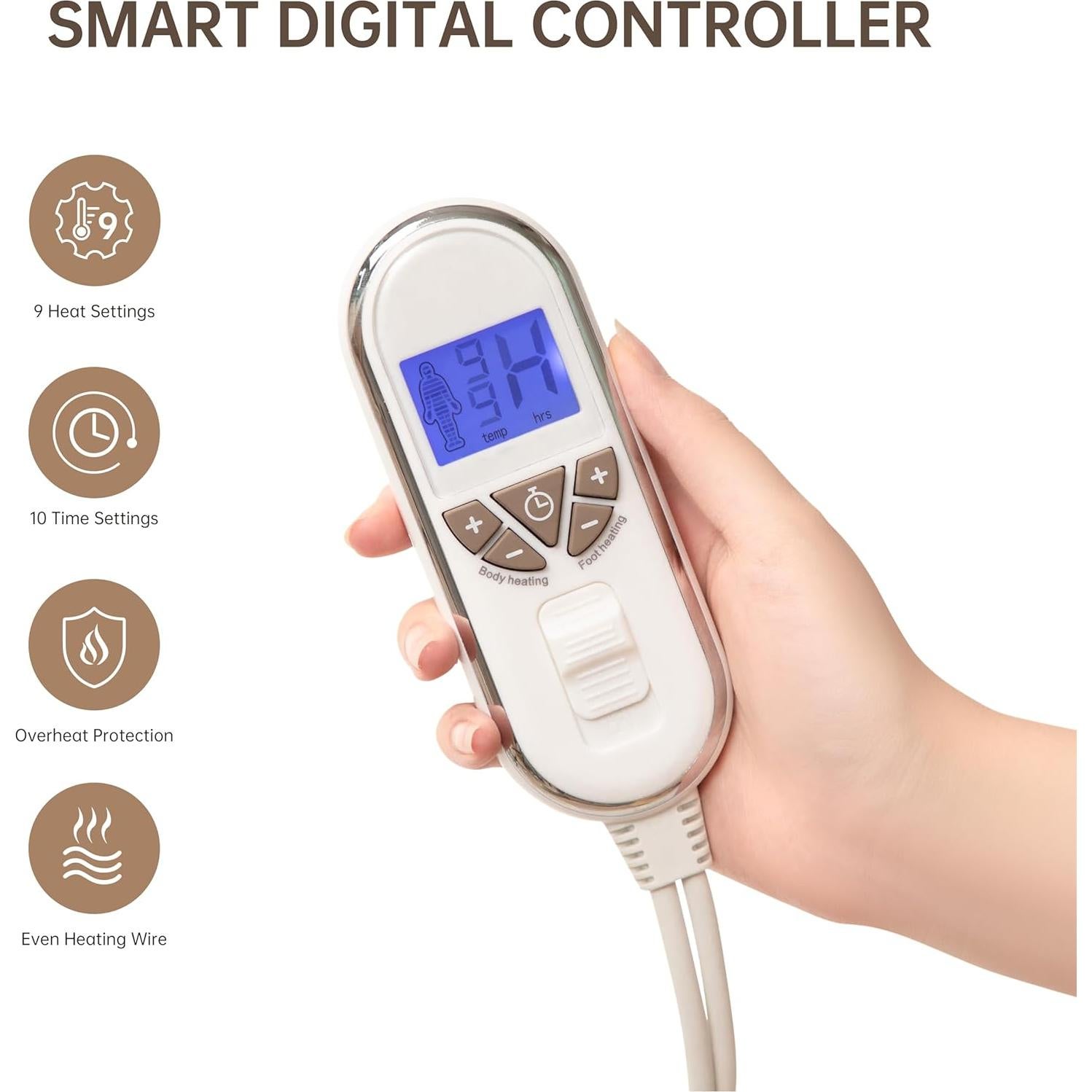 Almohadilla Calefaccionada Bwarm Individual 99x191 cm 9 Niveles