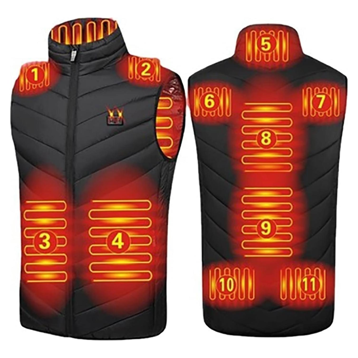 Chaleco Térmico USB Unisex Eléctrico 3 Niveles Calor Negro