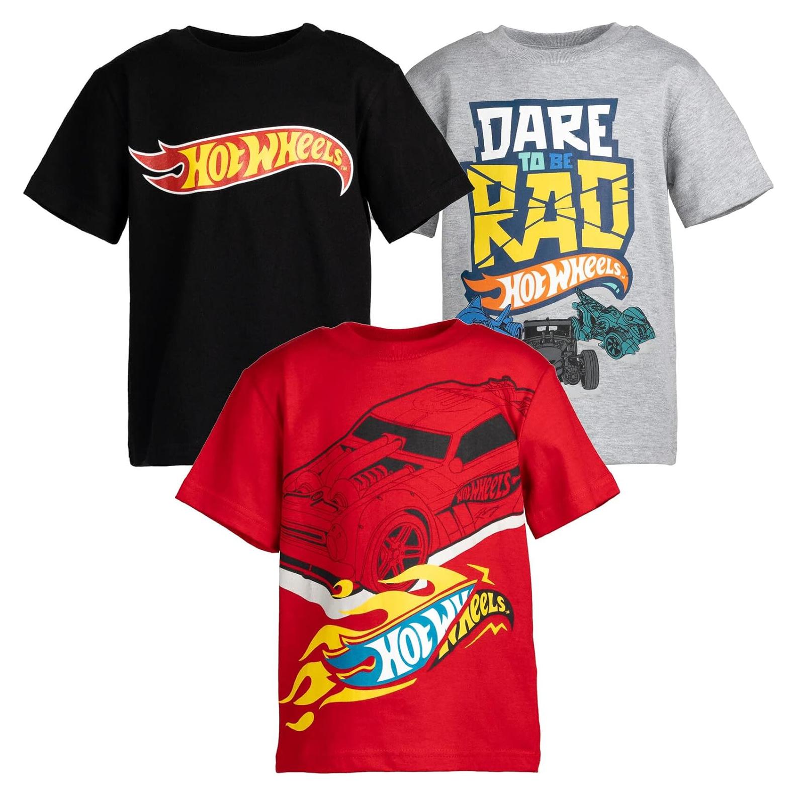 Paquete de 3 camisetas Hot Wheels para niños 2T a 18-20