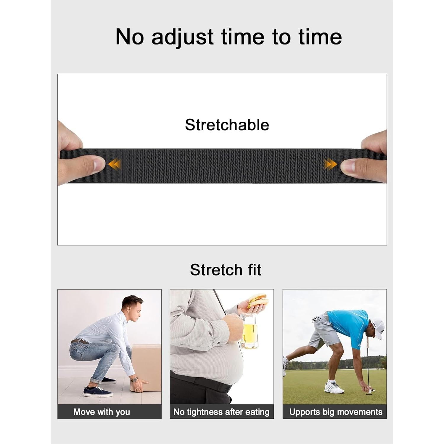 Cinturón Táctico Elástico JUKMO para Hombres 3,81 cm Nylon