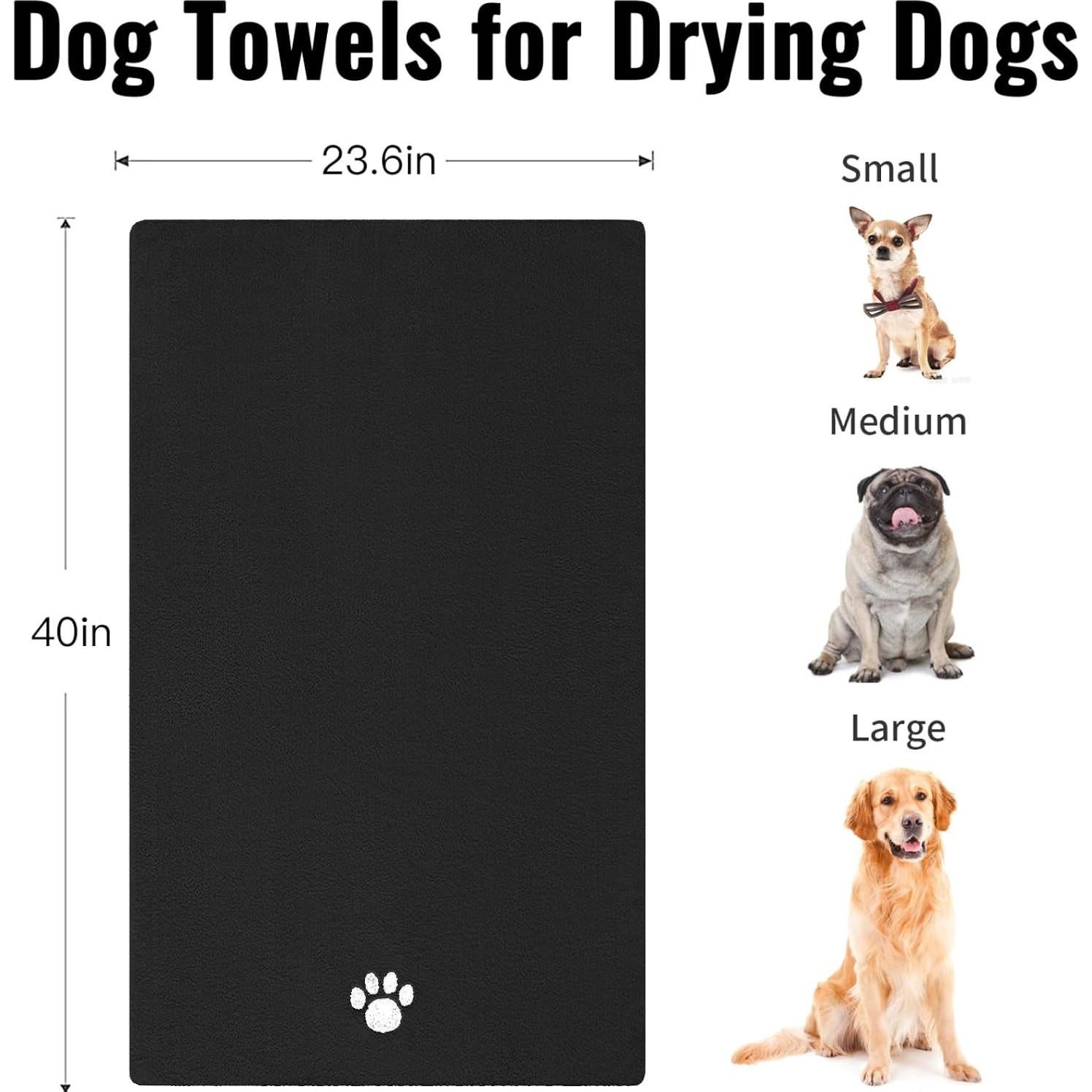 Paquete de 3 Toallas de Microfibra Puomue 101.6x60cm Negros