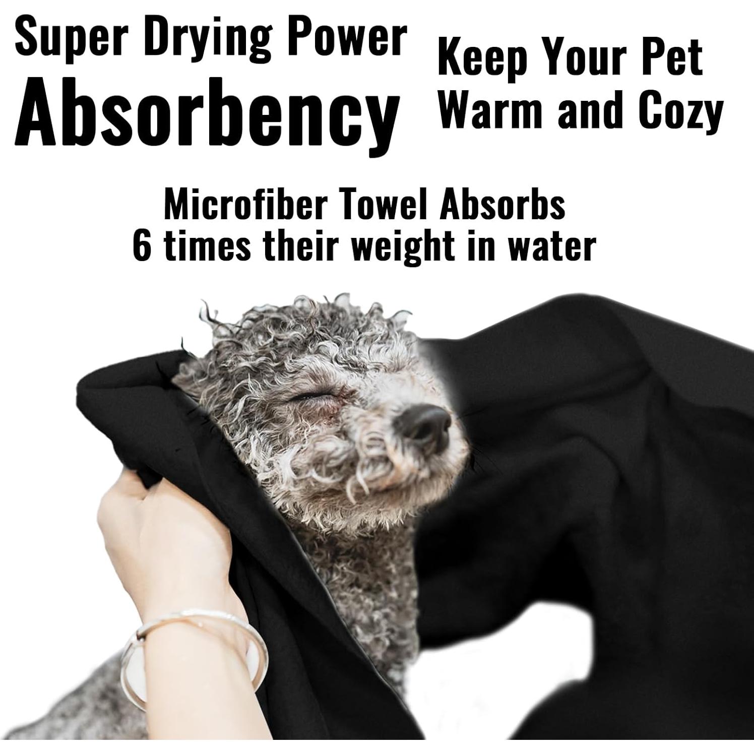 Paquete de 3 Toallas de Microfibra Puomue 101.6x60cm Negros