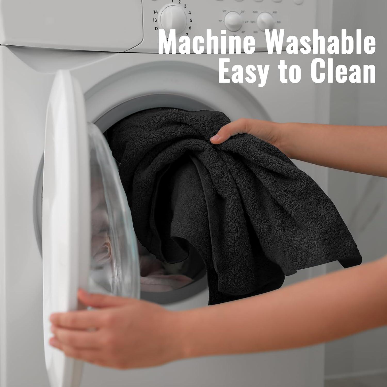 Paquete de 3 Toallas de Microfibra Puomue 101.6x60cm Negros