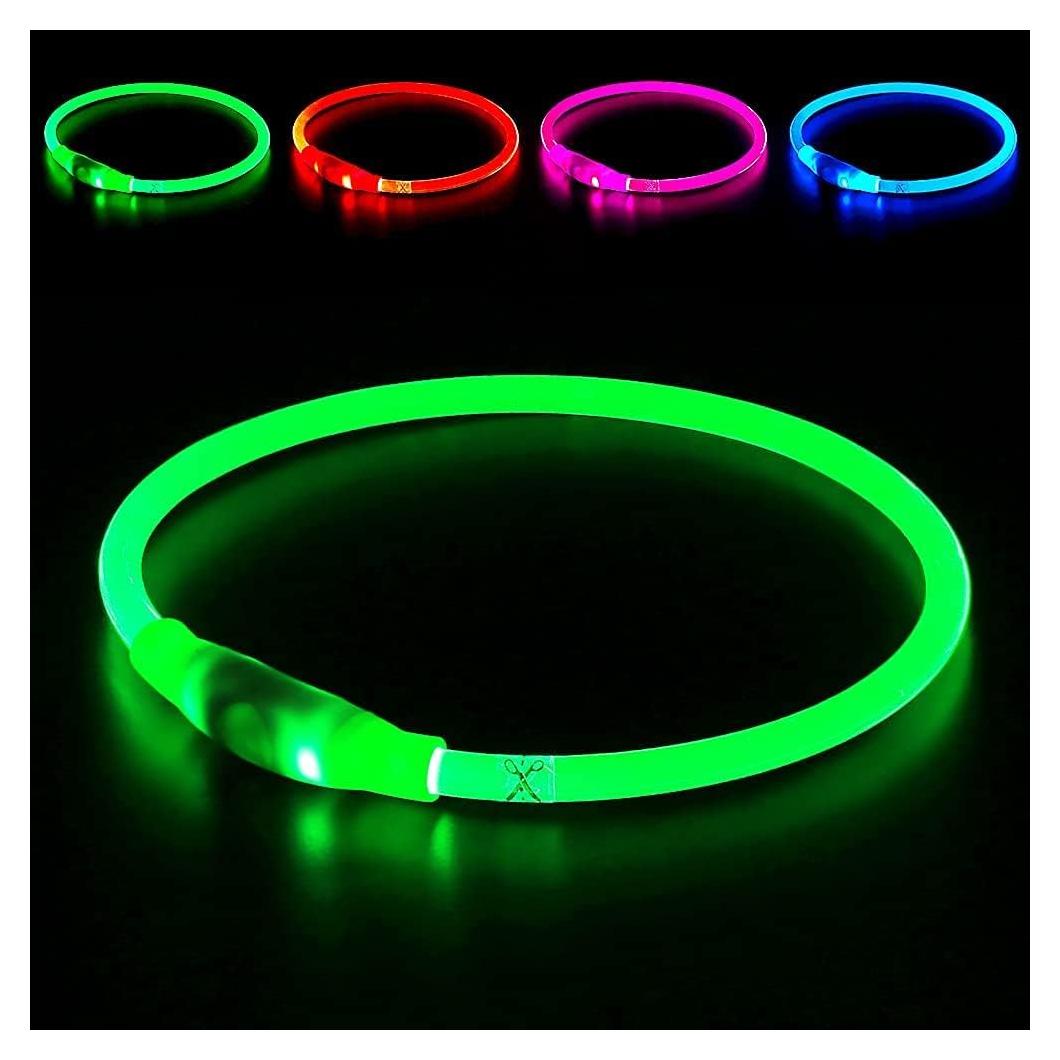 Collar de Perro LED BSEEN Recargable USB Verde 69.85 cm
