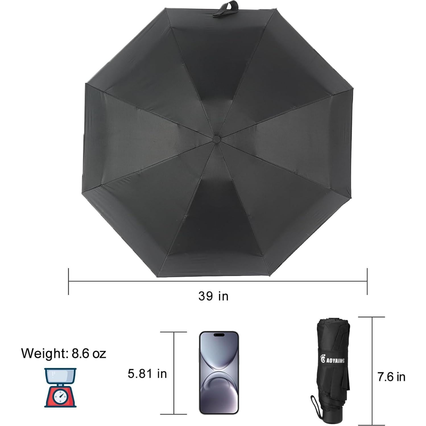 Paraguas Compacto GAOYAING Plegable UV 99 cm Ligero