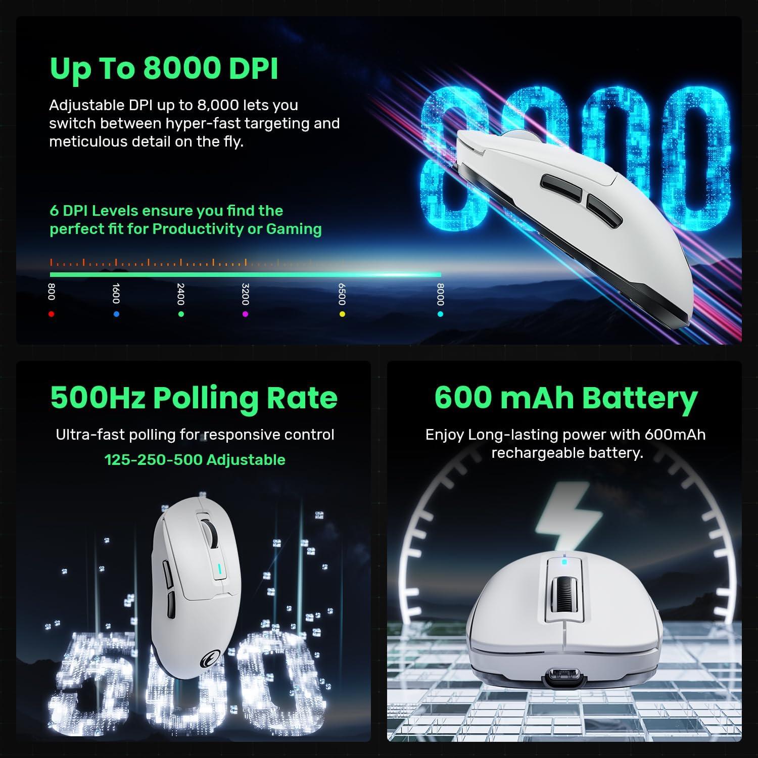 Ratón Gaming Inalámbrico IFYOO G59 8000 DPI 60g USB-C