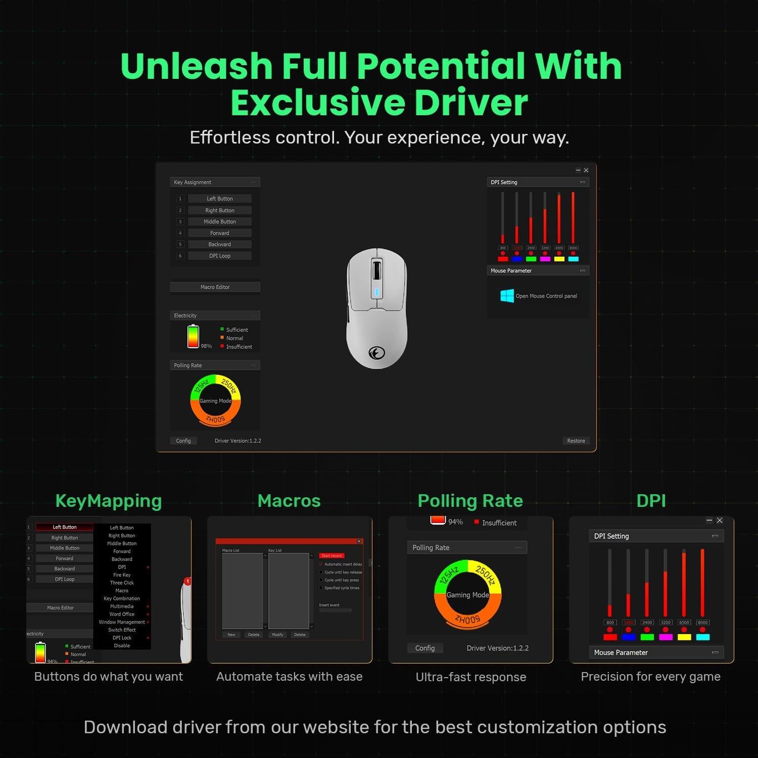 Ratón Gaming Inalámbrico IFYOO G59 8000 DPI 60g USB-C