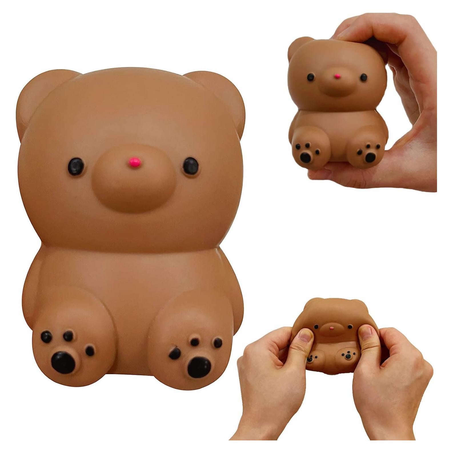 Bola de Alivio de Estrés Kawaite Oso Marrón 6x6x9 cm