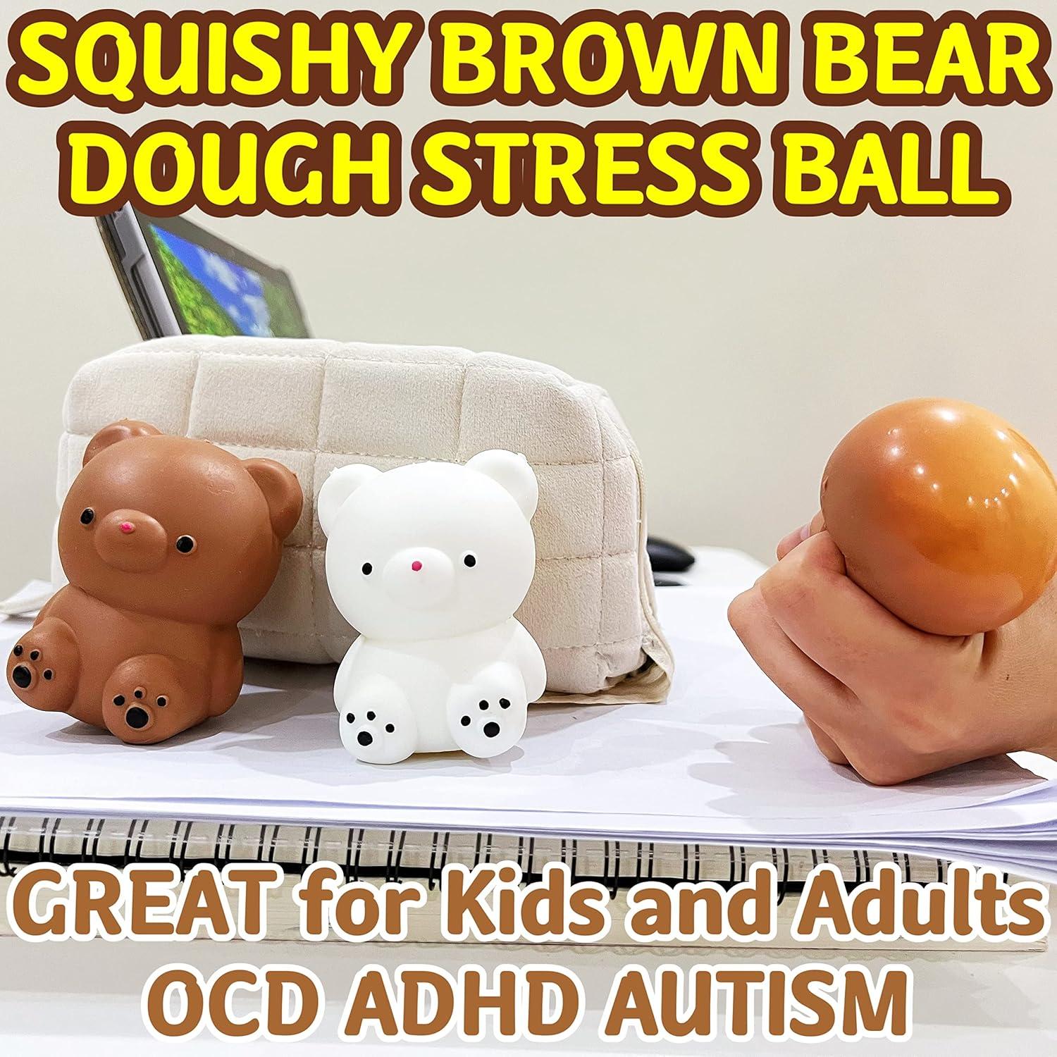 Bola de Alivio de Estrés Kawaite Oso Marrón 6x6x9 cm