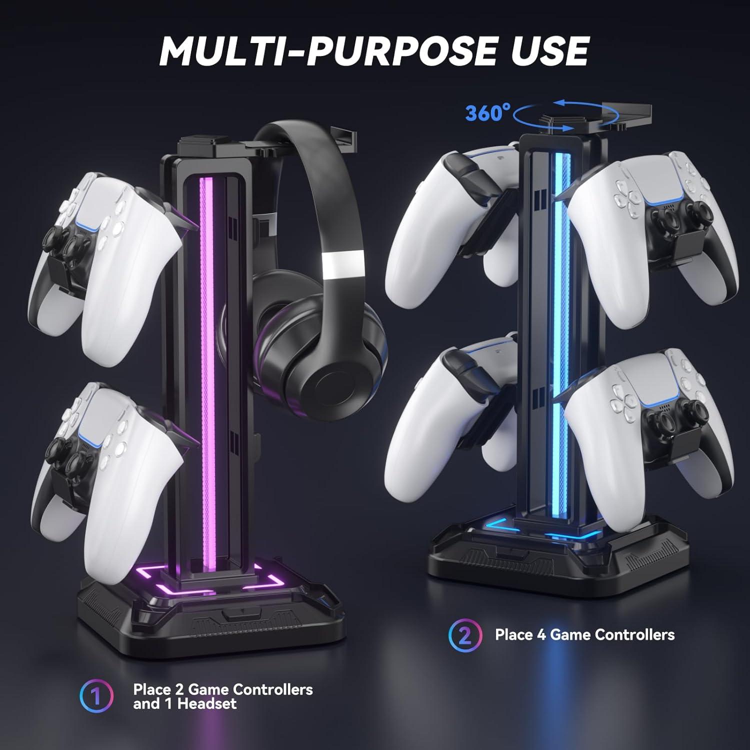 Soporte para Auriculares RGB KDD KDD-728 con 9 Modos de Luz