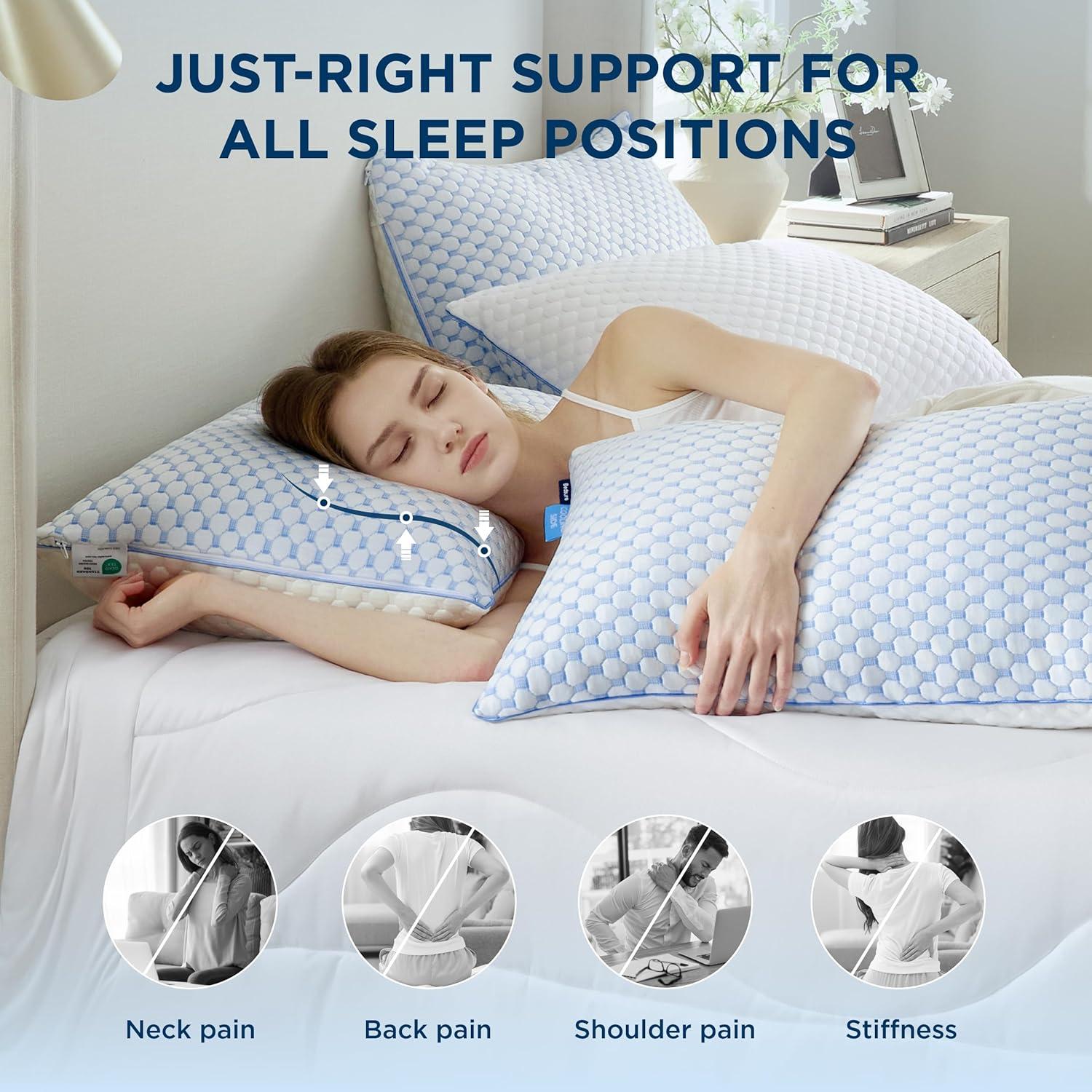 Cojines de Cama Refrigerantes Bedsure - Espuma Viscoelástica 2P