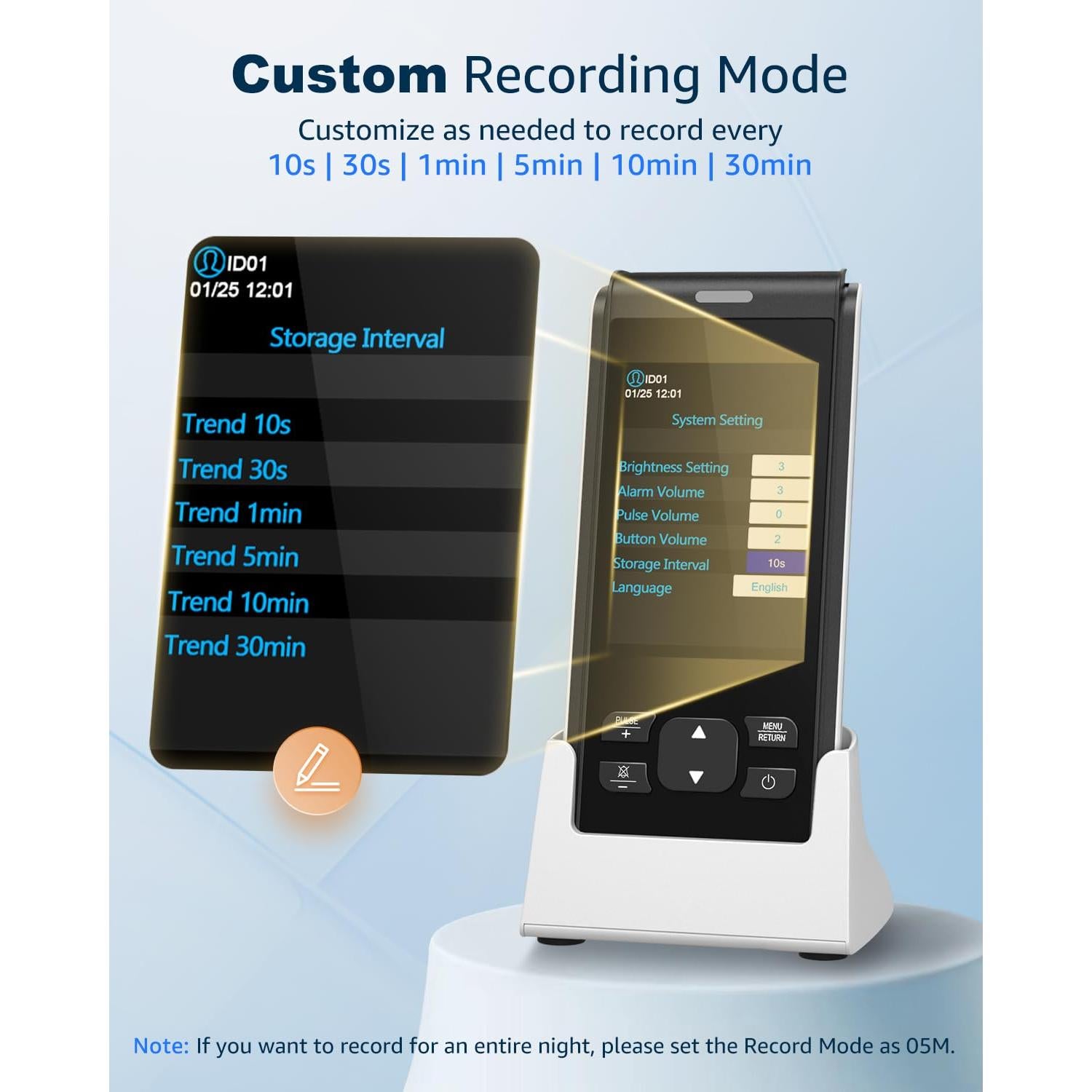 Oxímetro de Pulso MugaTree Portátil con Monitor Continuo SpO2