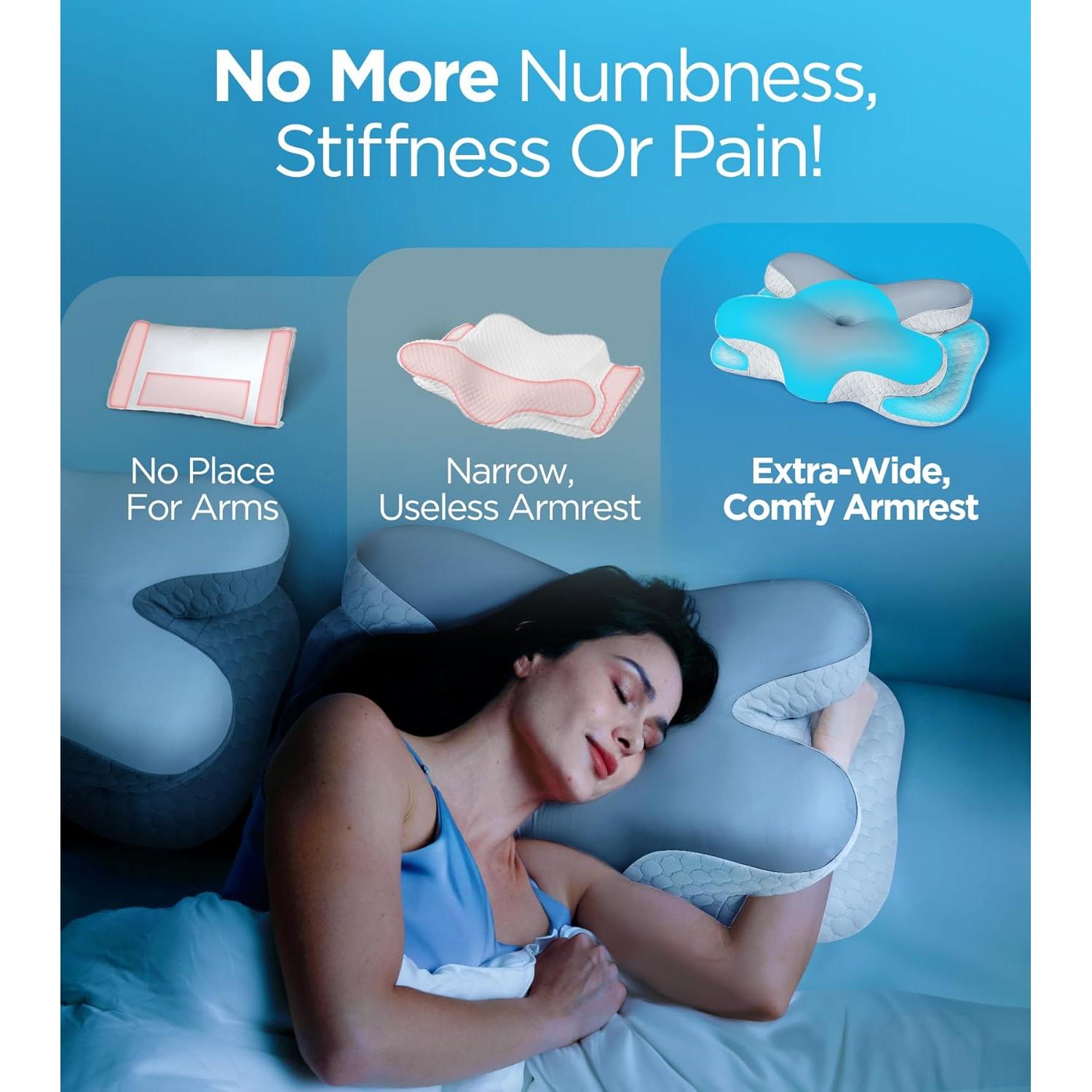 Almohada Cervical Ergonomica Osteo para Alivio del Dolor - Gris