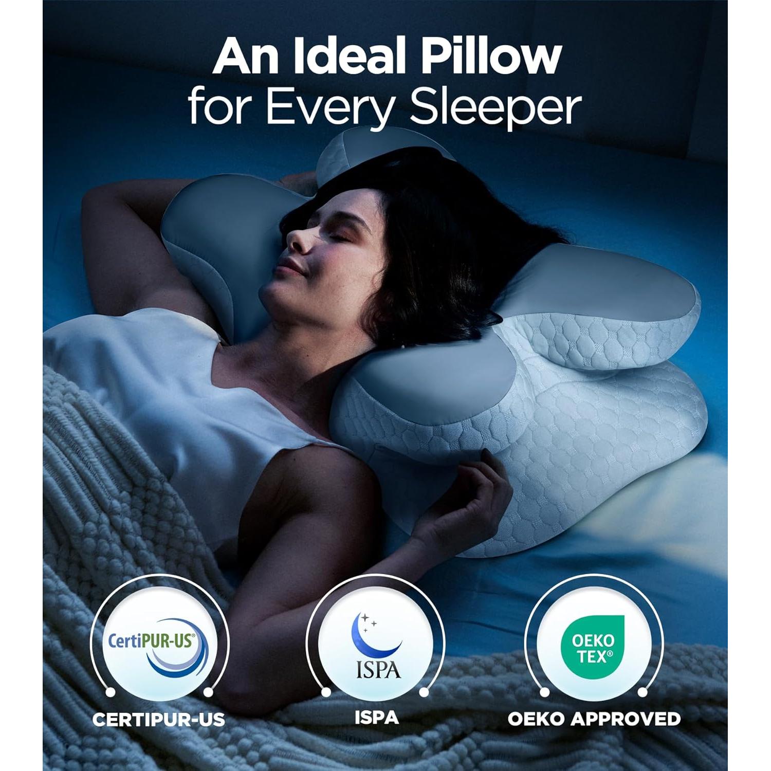 Almohada Cervical Ergonomica Osteo para Alivio del Dolor - Gris