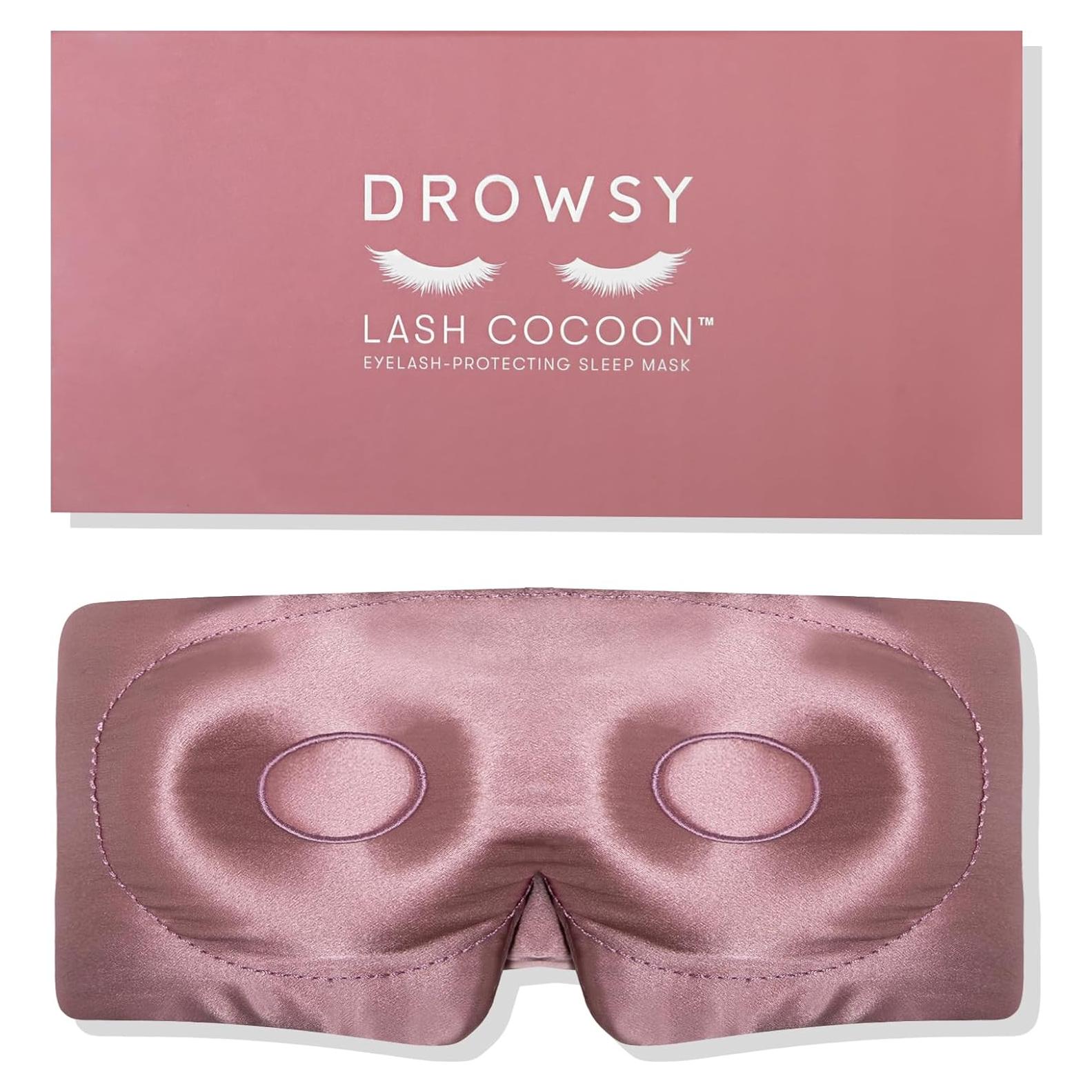 Máscara de Sueño de Seda Drowsy Rosa Damasceno - Protección Pestañas