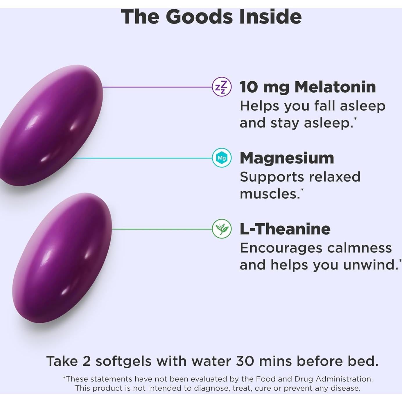 Gelatinas Blandas para Dormir OLLY 60 Unidades 10mg Melatonina