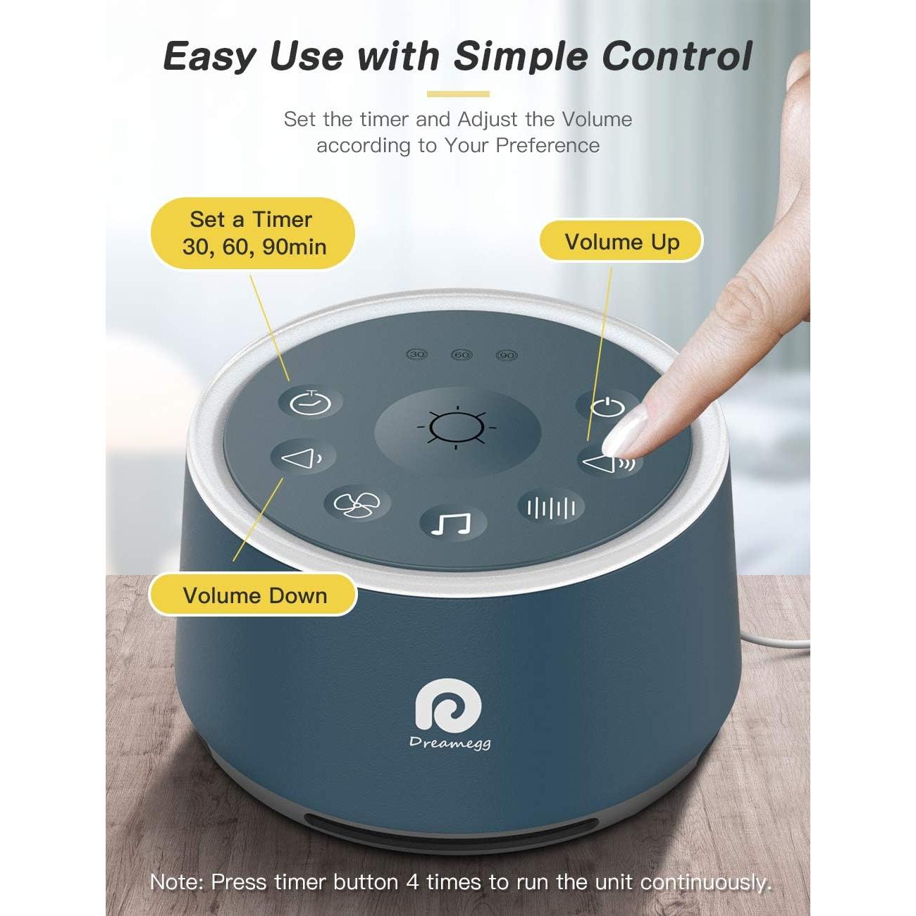 Máquina de Sonido Dreamegg D1 con Luz Nocturna y Temporizador