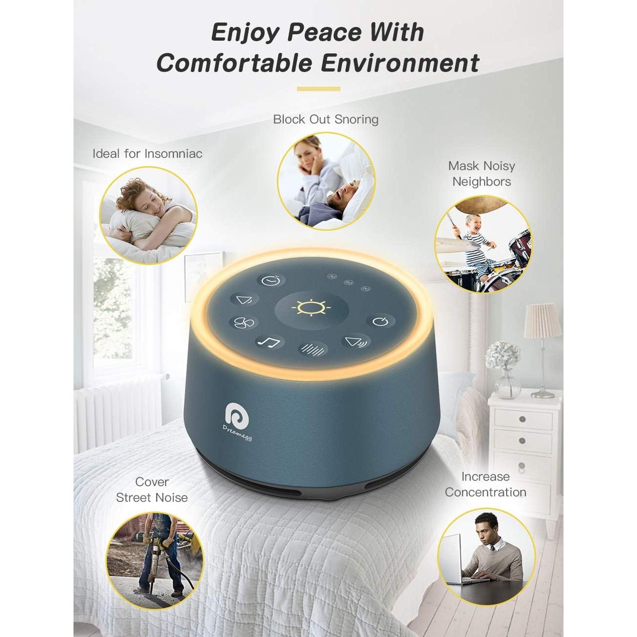 Máquina de Sonido Dreamegg D1 con Luz Nocturna y Temporizador