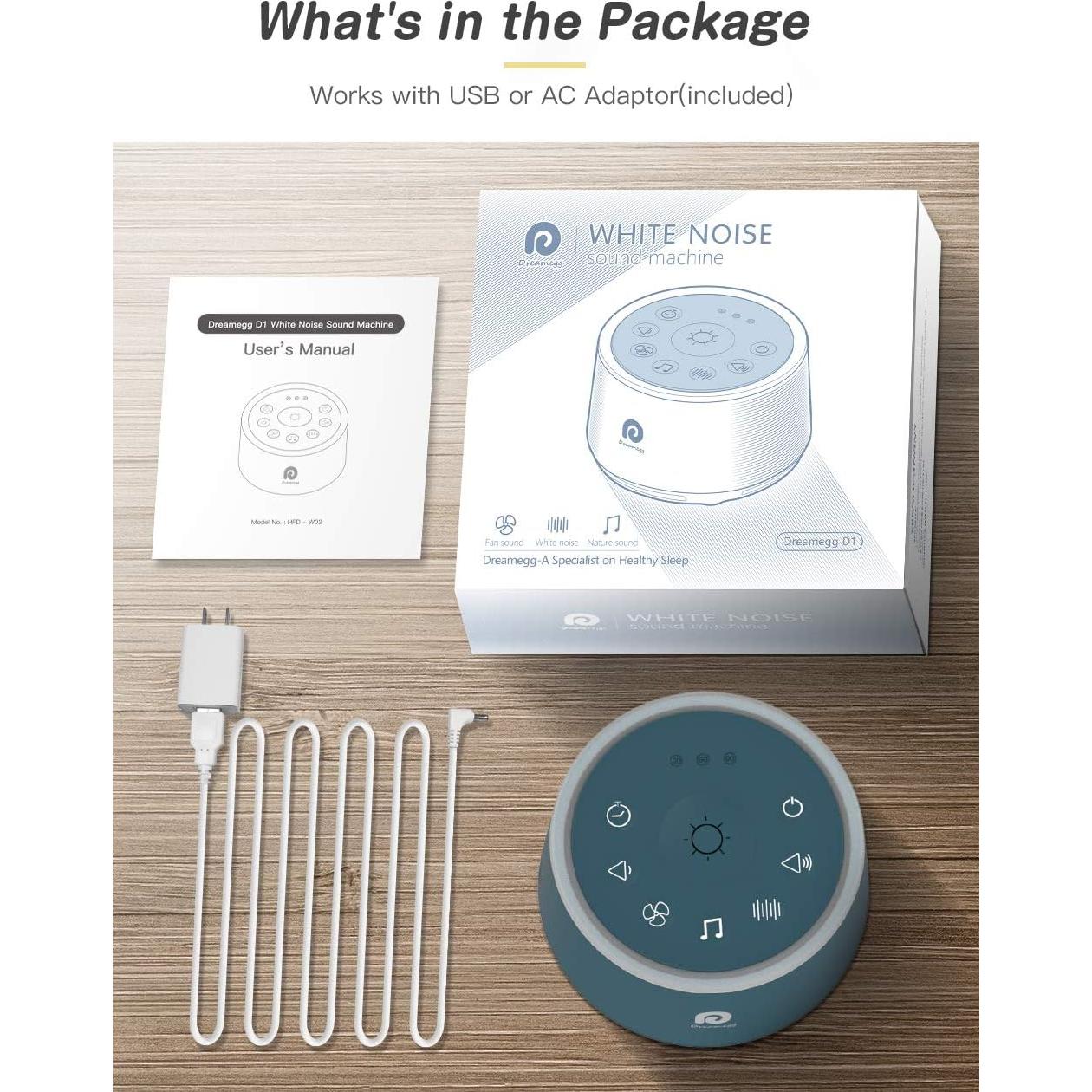 Máquina de Sonido Dreamegg D1 con Luz Nocturna y Temporizador