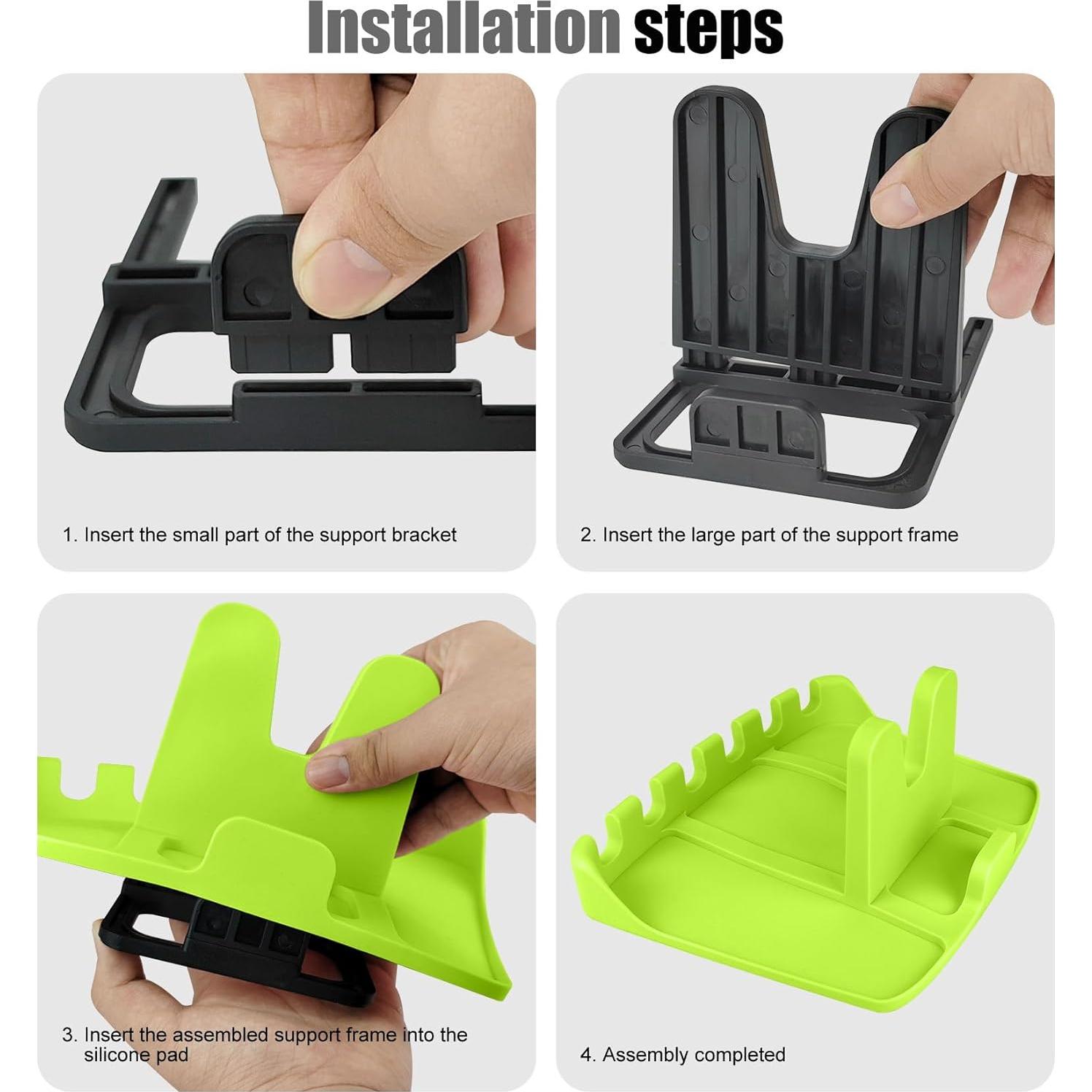 Soporte de Utensilios de Silicona MEETSWEET Verde Manzana