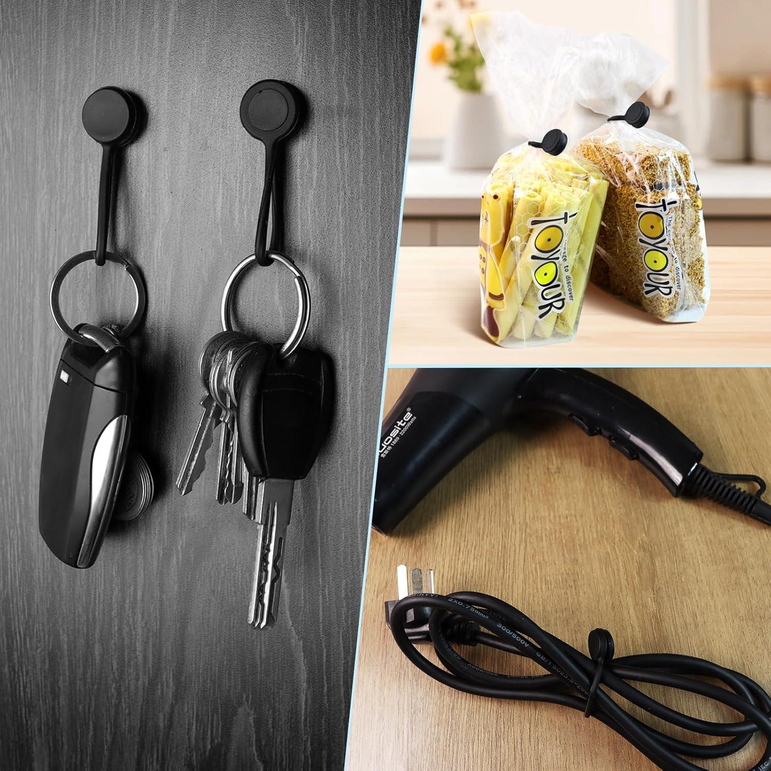 Paquete de 10 Sujetadores Magnéticos de Cable SMLBJUTE 10.9 cm Negro