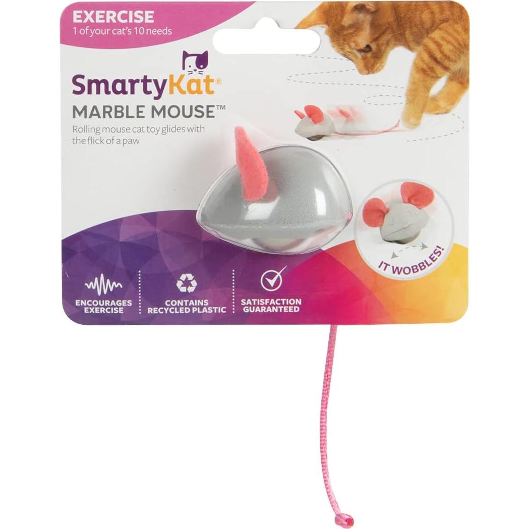 SmartyKat Ratón de Mármol Juguete para Gato - Gris Talla Única