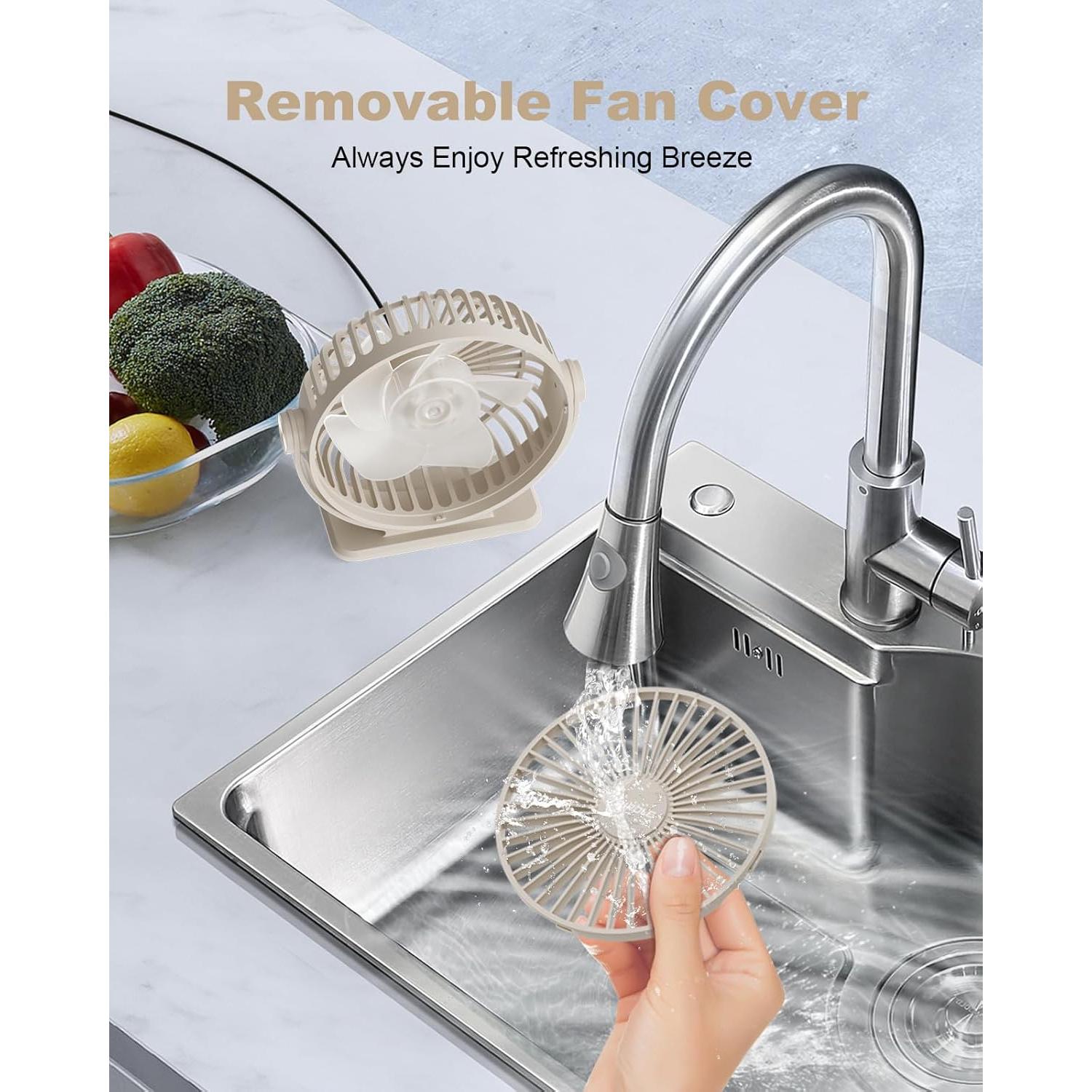 Ventilador de Escritorio USB TriPole KW37 Mini 3 Velocidades Beige