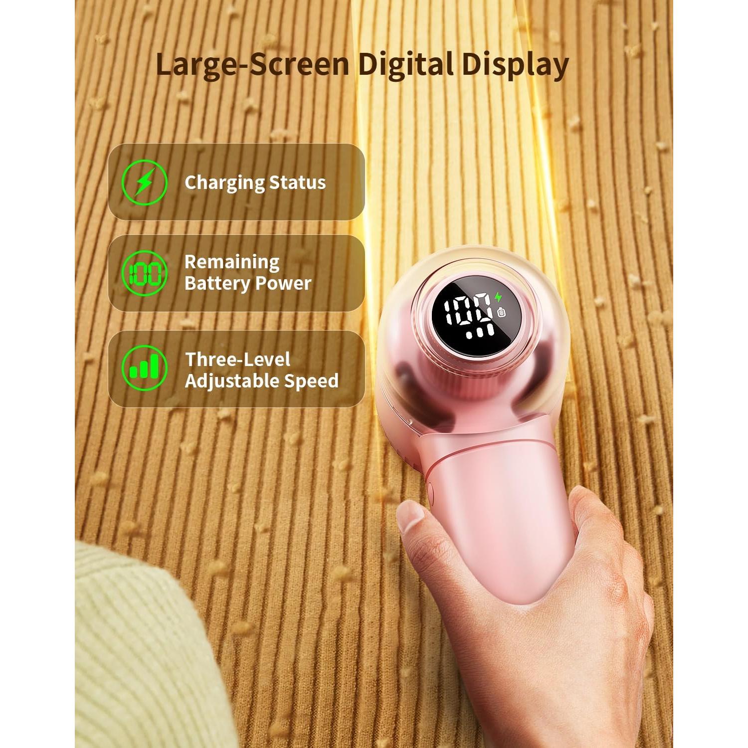 Raspador de Pelusa Recargable coldSky CY610 Rosa 3 Velocidades