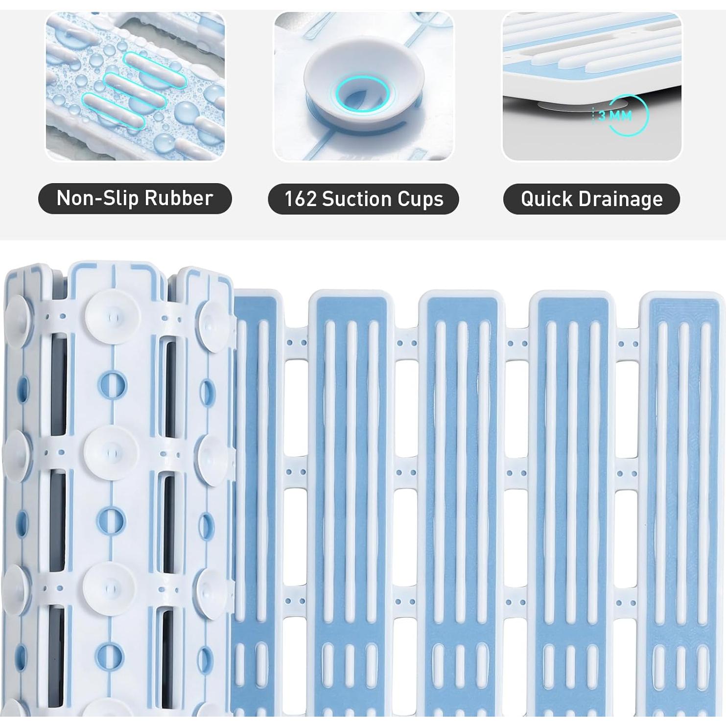 Alfombra de Ducha Antideslizante XIYUNTE 68.6x40.6 cm Azul