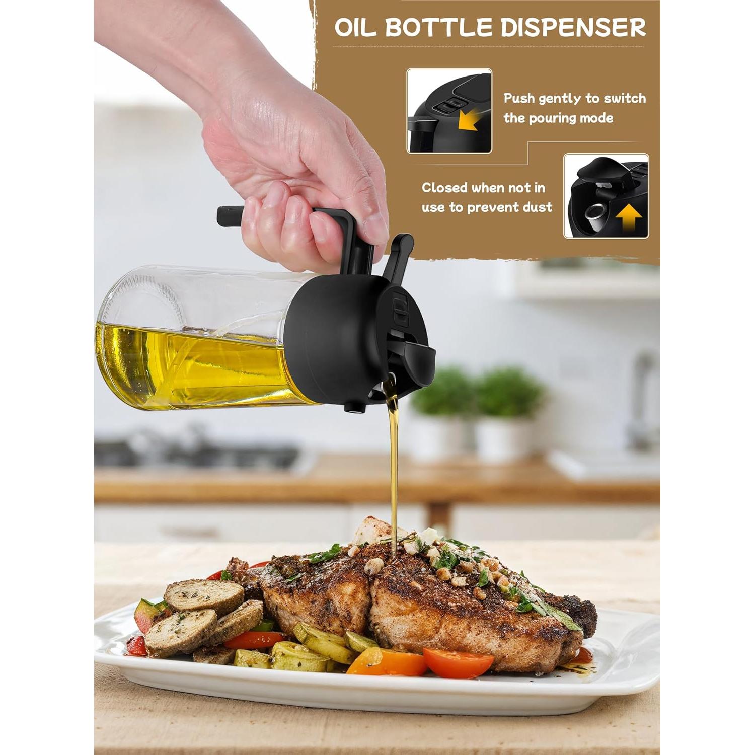 Rociador de Aceite 2pcs DWTS DANWEITESI 473ml Negro