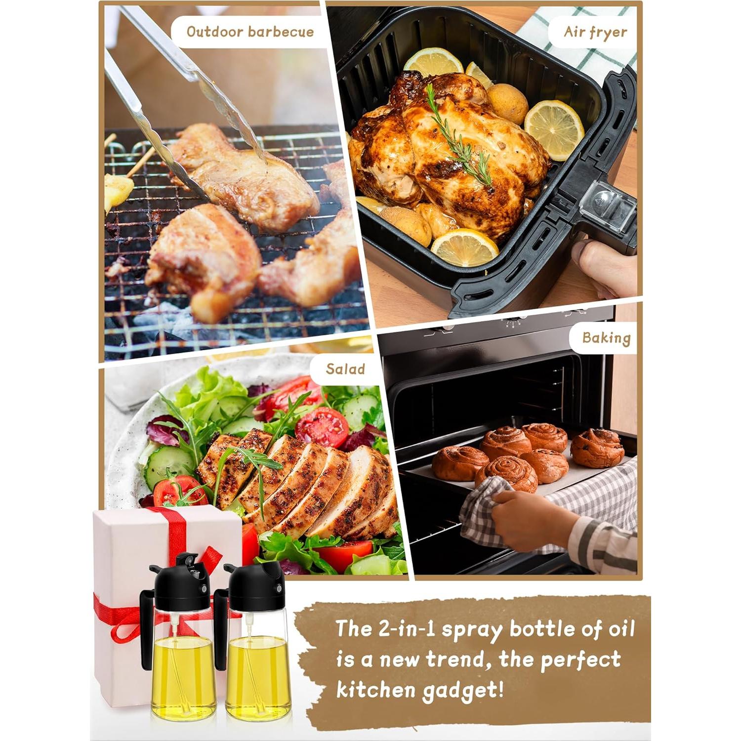 Rociador de Aceite 2pcs DWTS DANWEITESI 473ml Negro