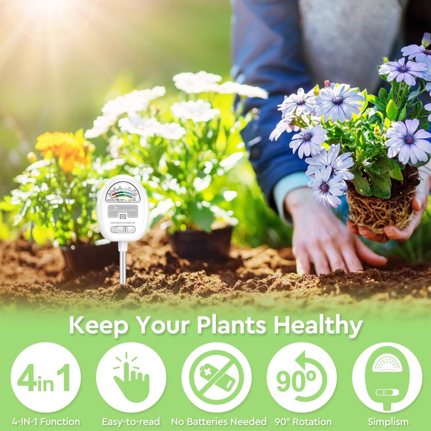 Medidor de Humedad del Suelo 4-en-1 Moistenland P403W