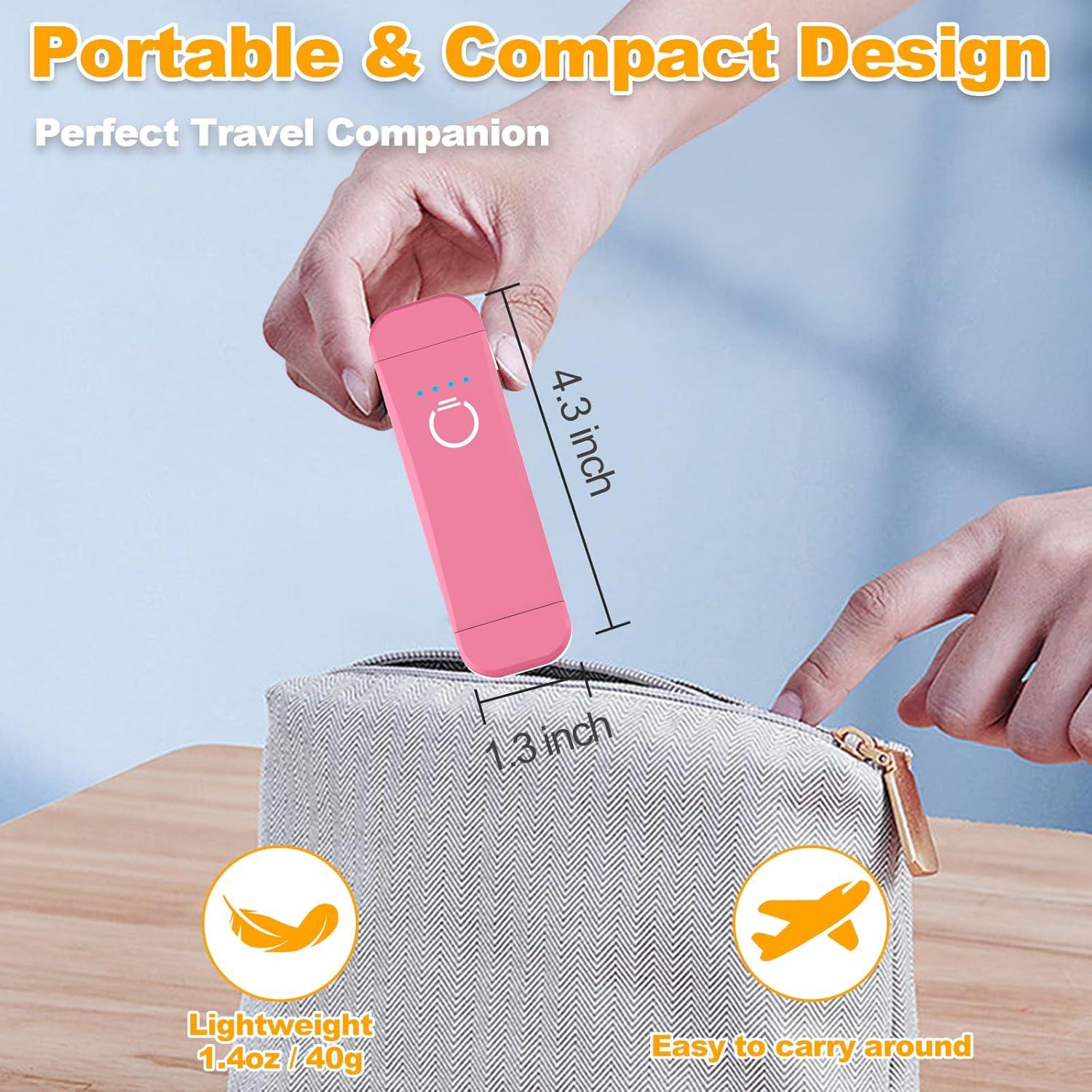 Luz de Lectura Recargable HIONXMGA Rosa con Clip y 7 LEDs