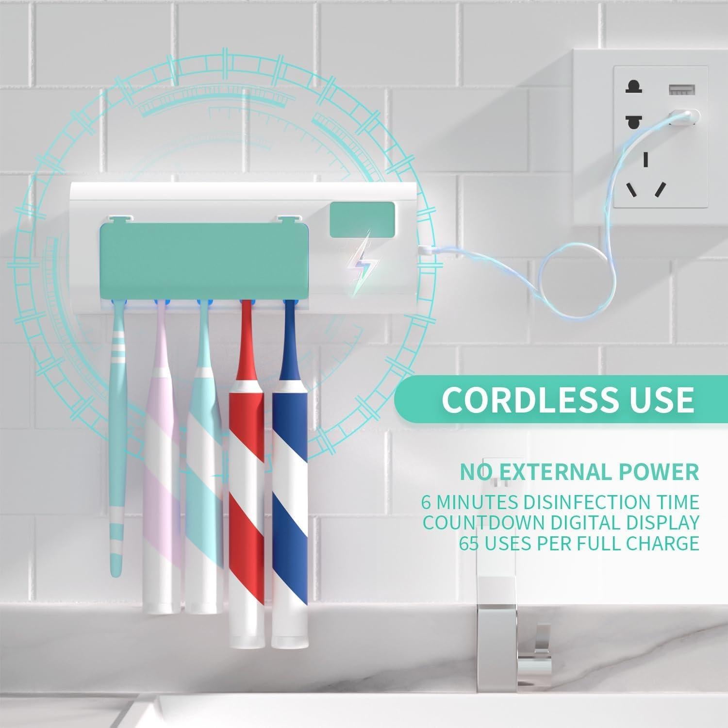 Soporte para Cepillos de Dientes OVAS HOO Verde 5 Espacios