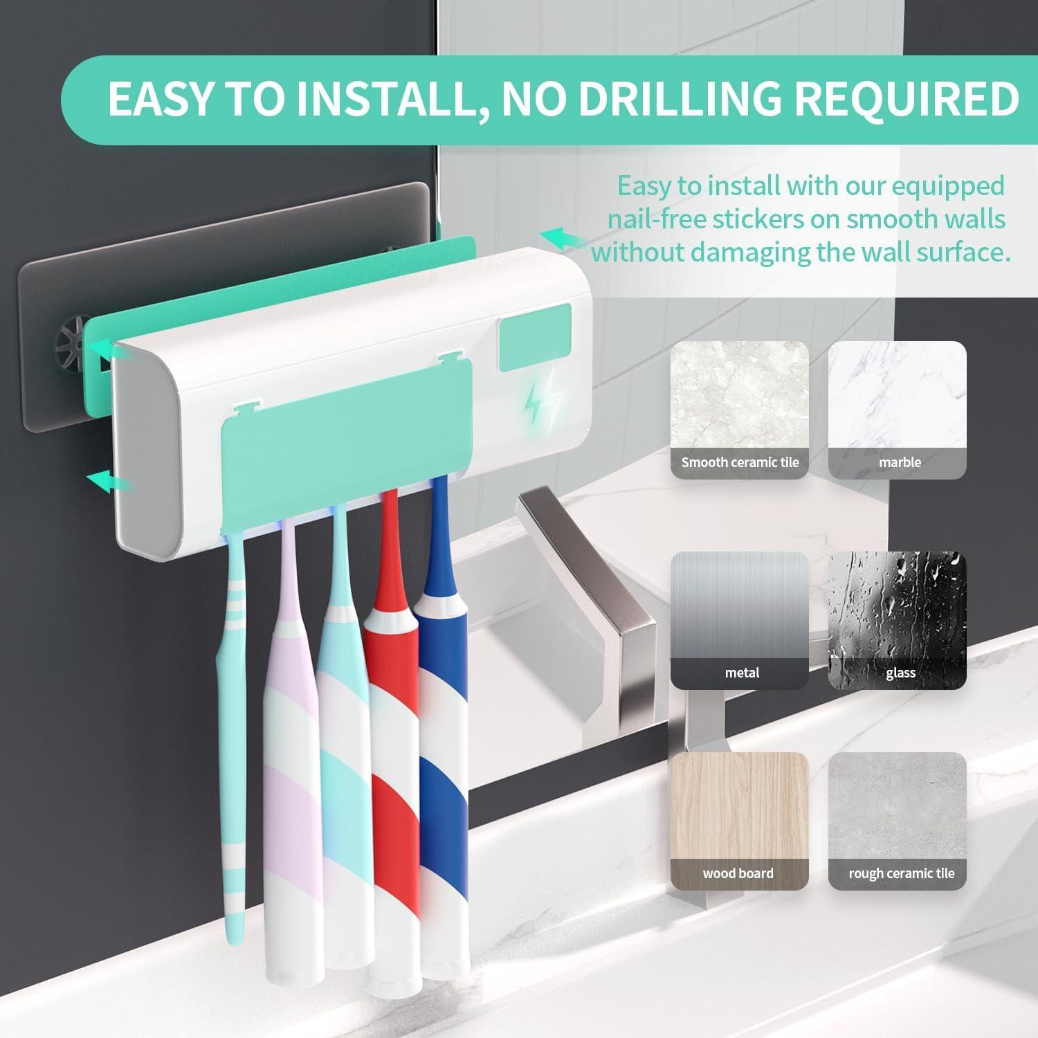 Soporte para Cepillos de Dientes OVAS HOO Verde 5 Espacios