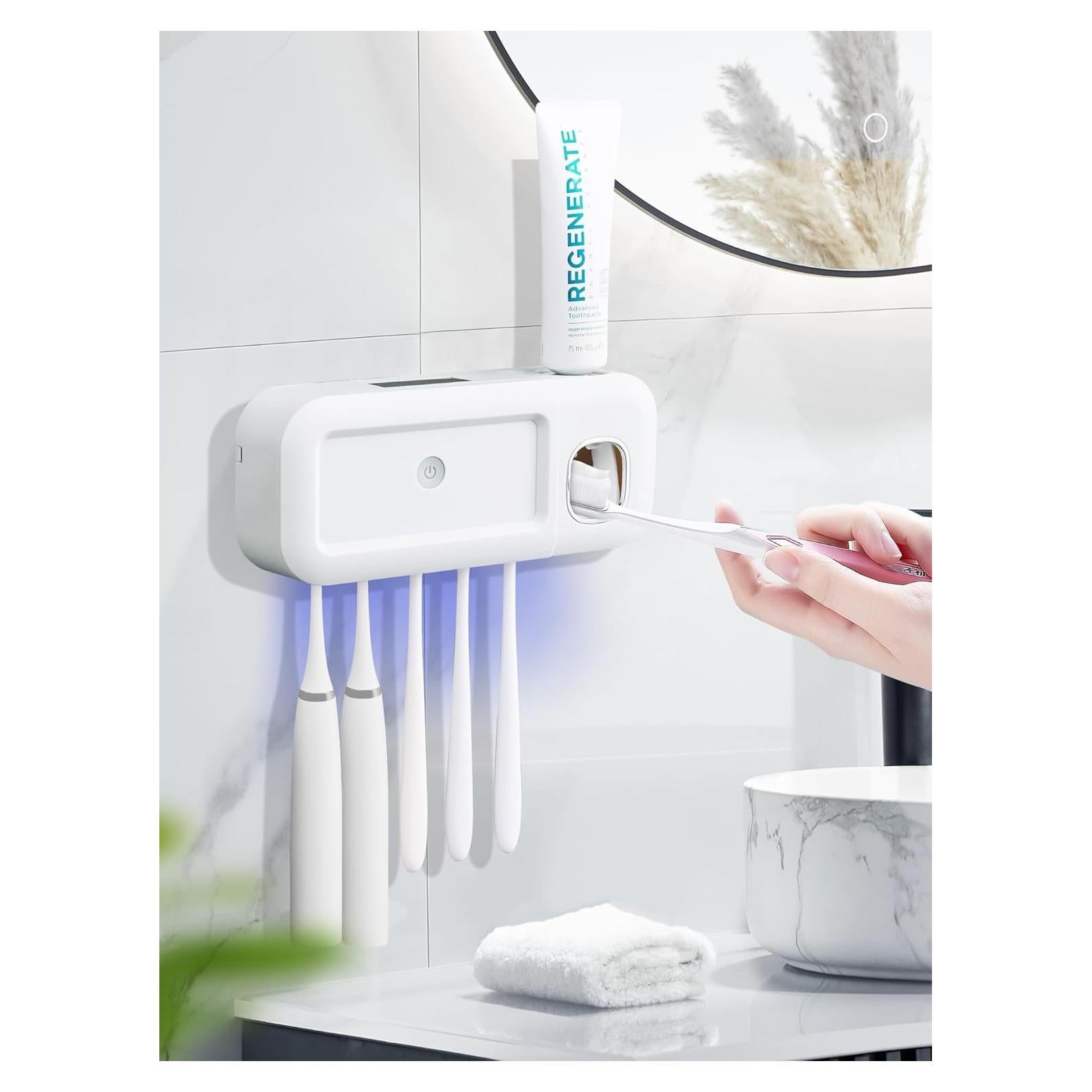 Soporte de Cepillo de Dientes con Dispensador Automático OVAS HOO