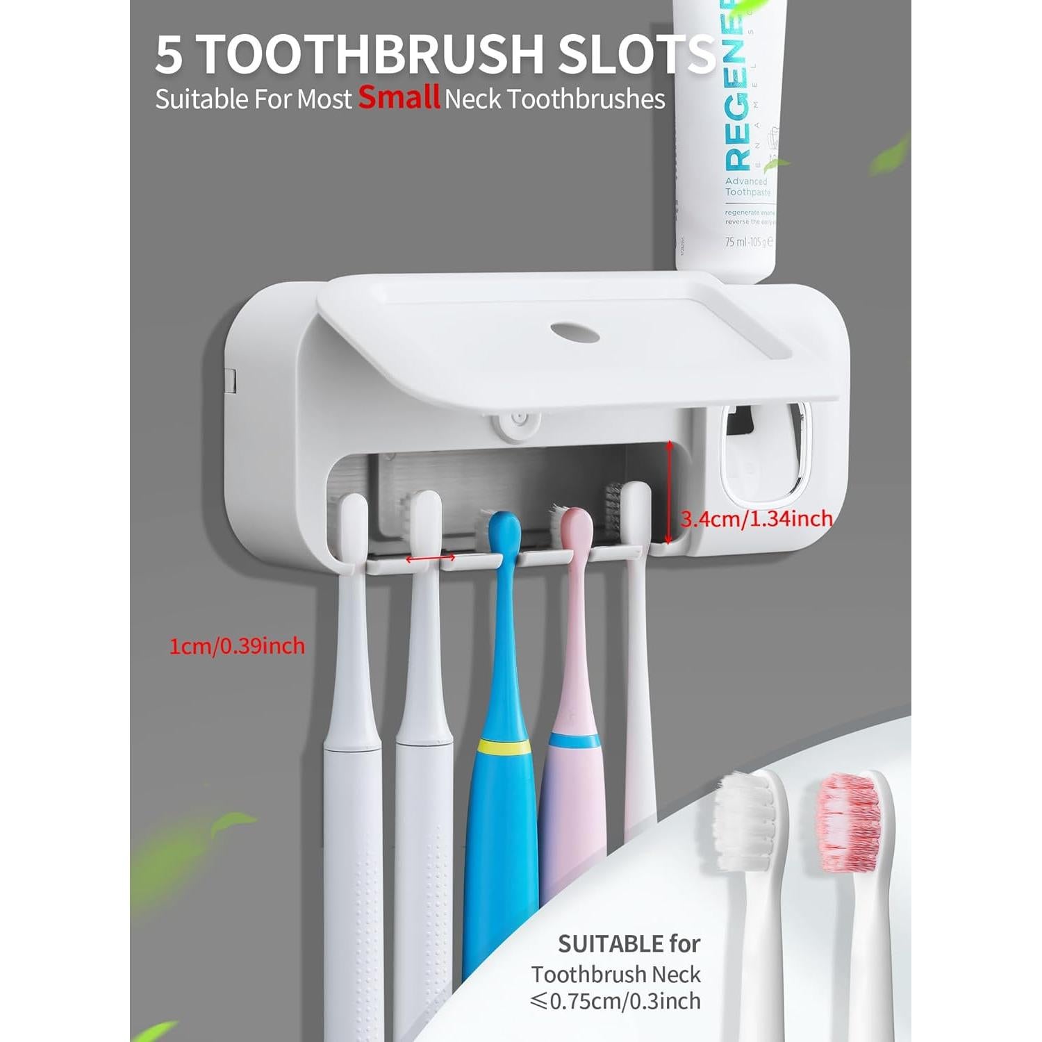 Soporte de Cepillo de Dientes con Dispensador Automático OVAS HOO