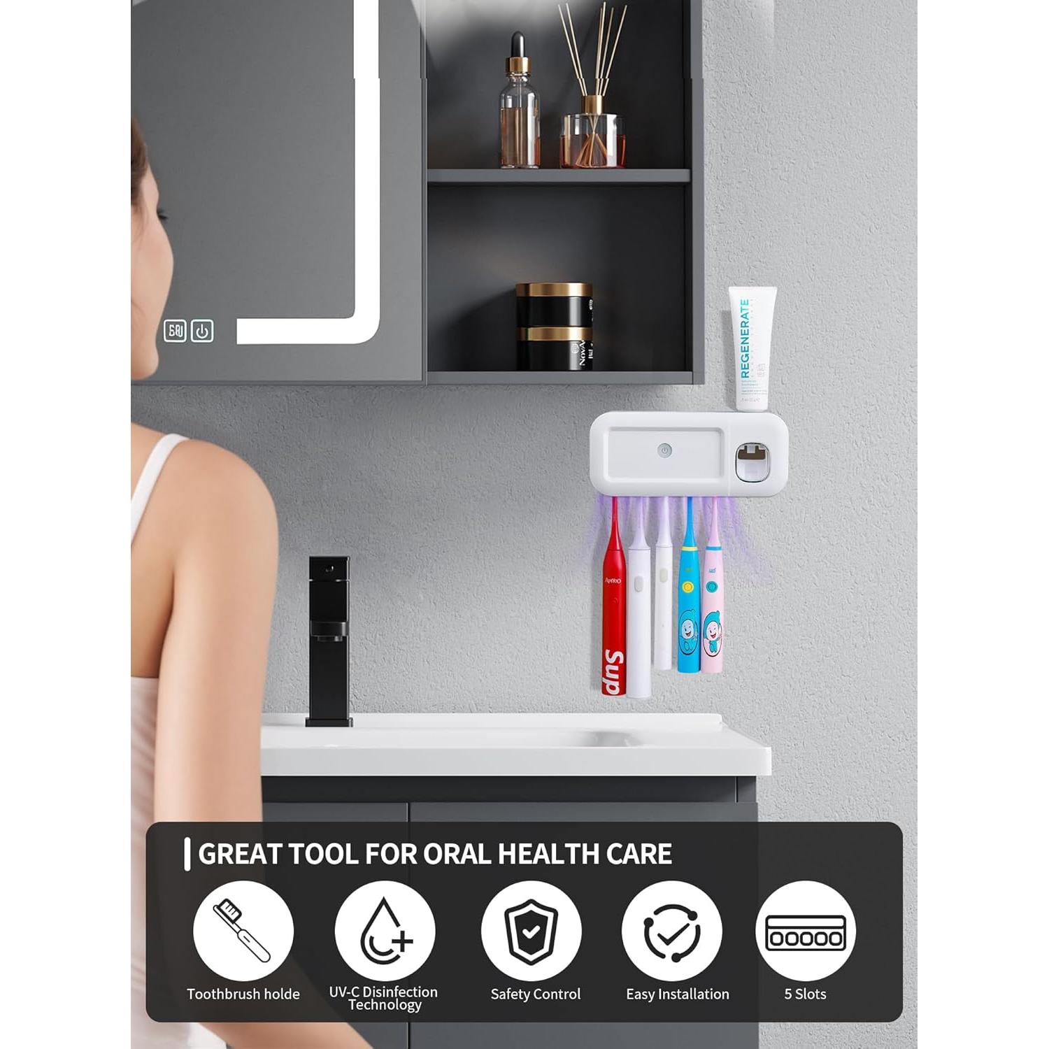 Soporte de Cepillo de Dientes con Dispensador Automático OVAS HOO