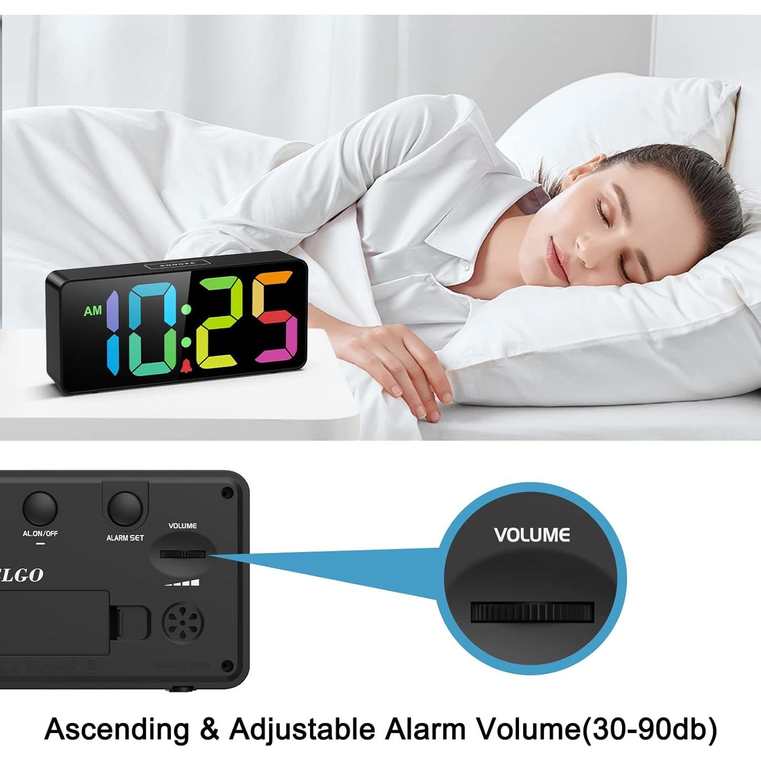 Reloj Despertador Digital Welgo 7.5" LED Ajustable USB