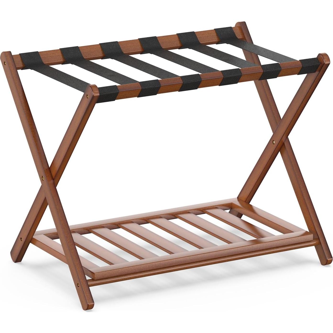 Soporte de Equipaje de Bambú BAMBOOHOMIE Plegable 67.9x43.9 cm