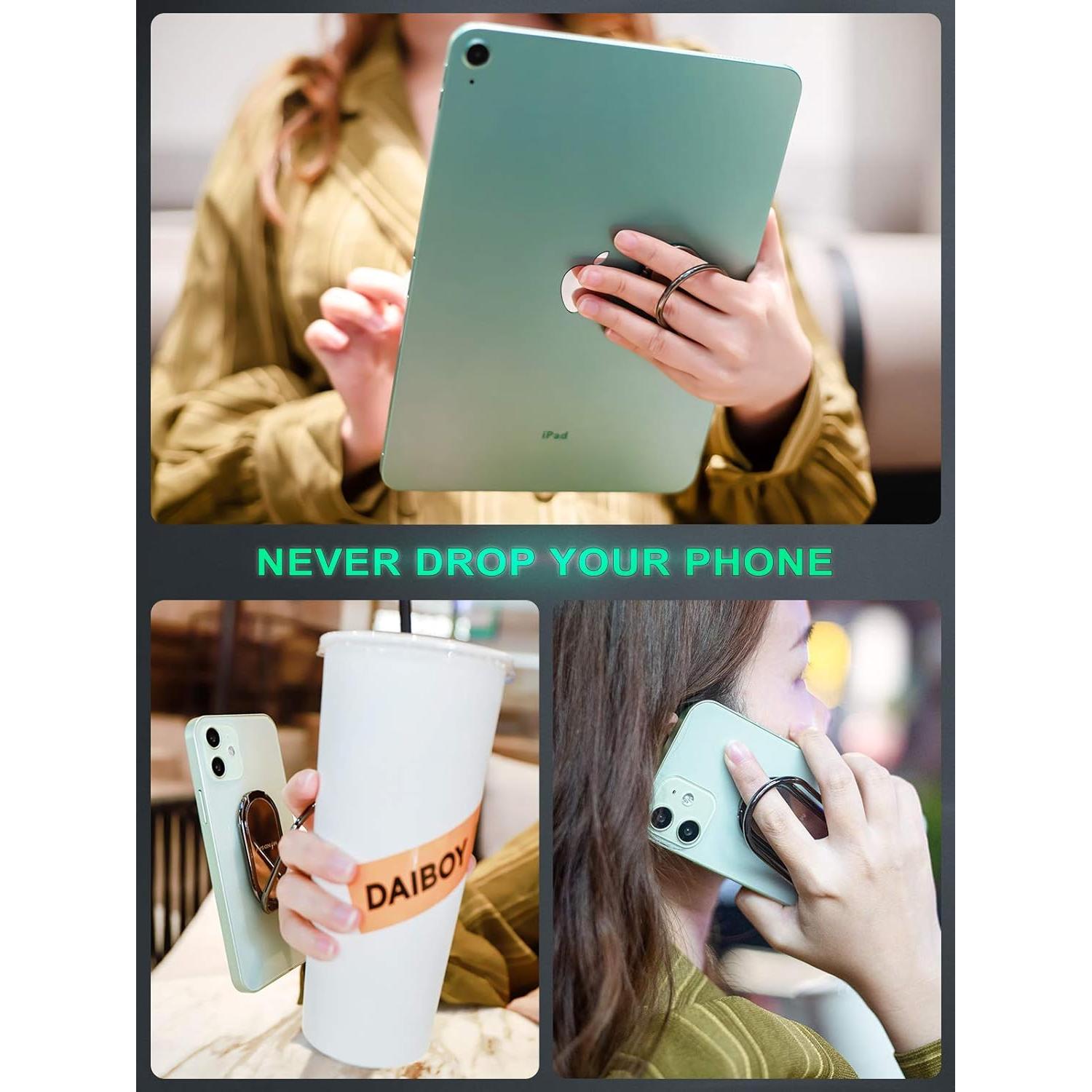 Soporte para teléfono anular Mindsky 360° Negro Gun