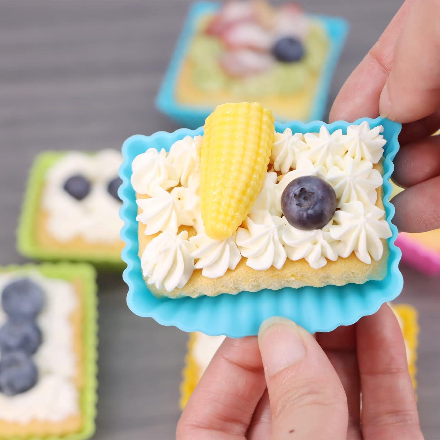 24 Tazas de Silicona Reutilizables SAWNZC para Muffin - Colorido